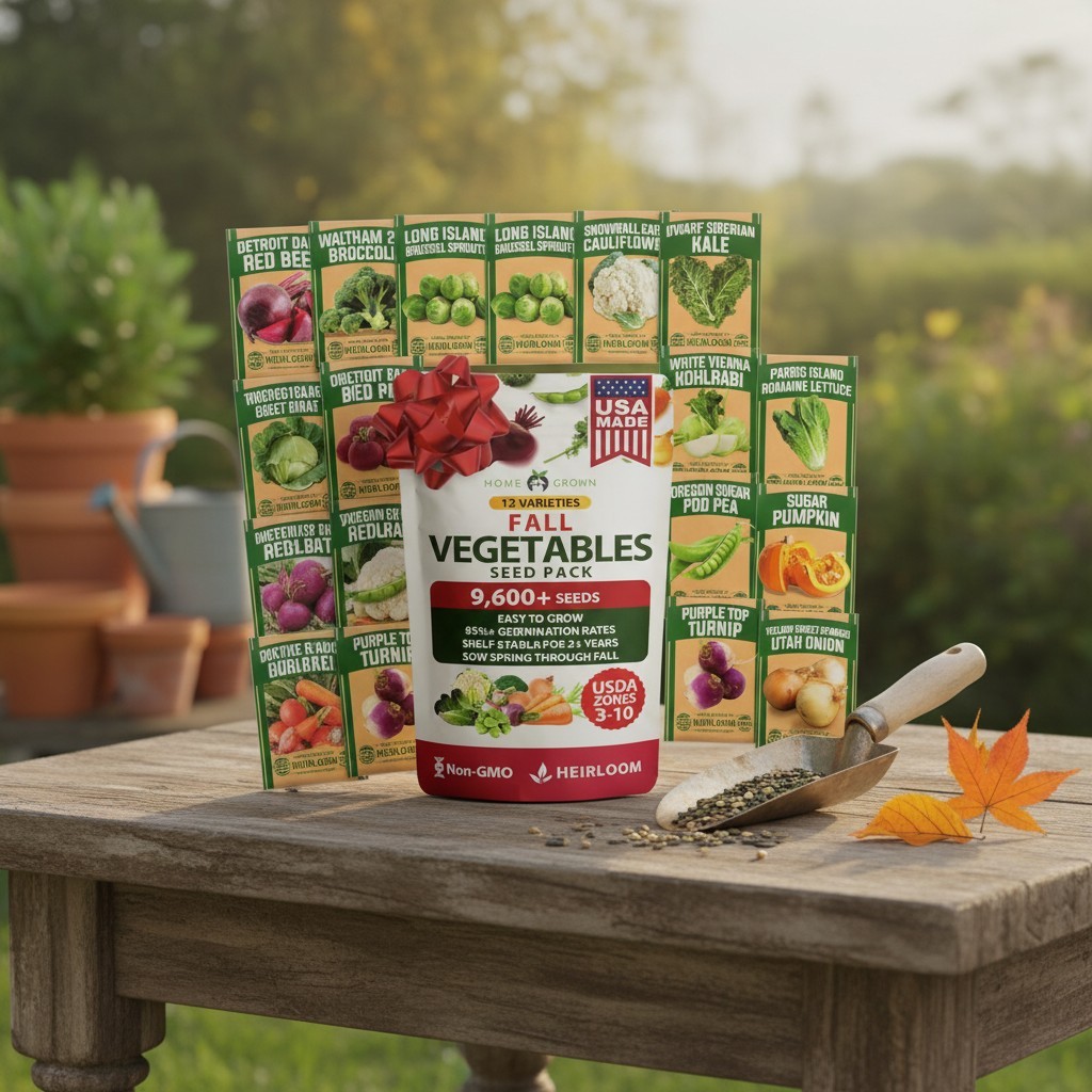 Complete Heirloom Vegetable Seed Kit: 9600 Seeds for Fall & Winter Harvest