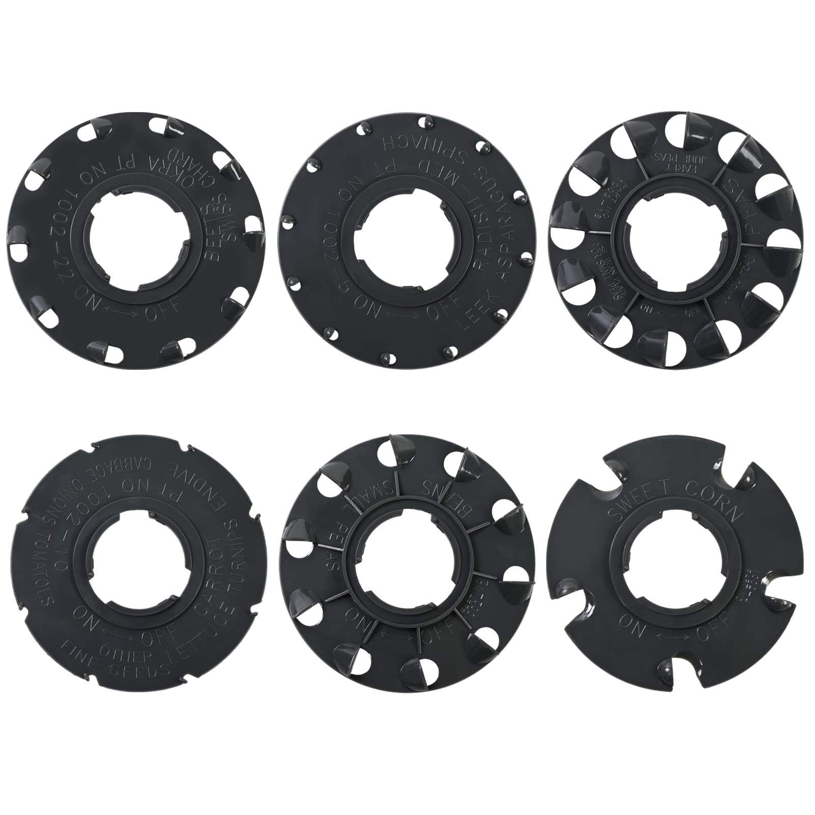 60009 Set 6 Standard Seed Plates Compatible with Earthway 1001-B Seeder Works…