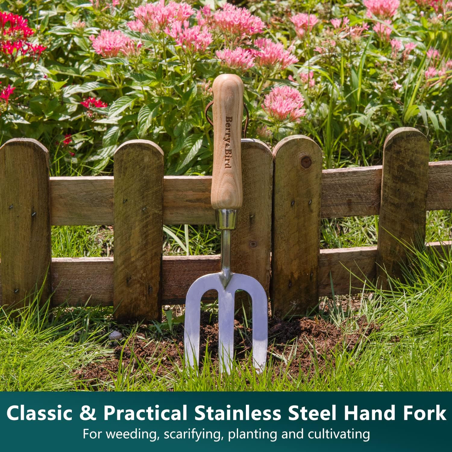 Garden Tool Set- 3PCS Stainless Steel Gardening Tool Sets with Wooden Handle Tro