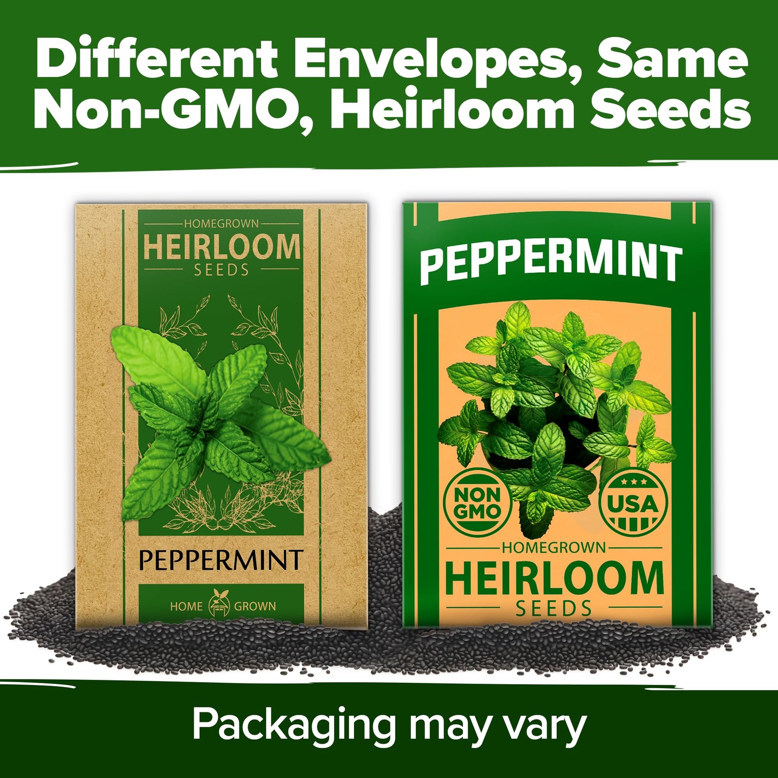 HOME GROWN Peppermint Seeds 2 Pack Mentha x piperita 4,740 Heirloom Mint Seed…