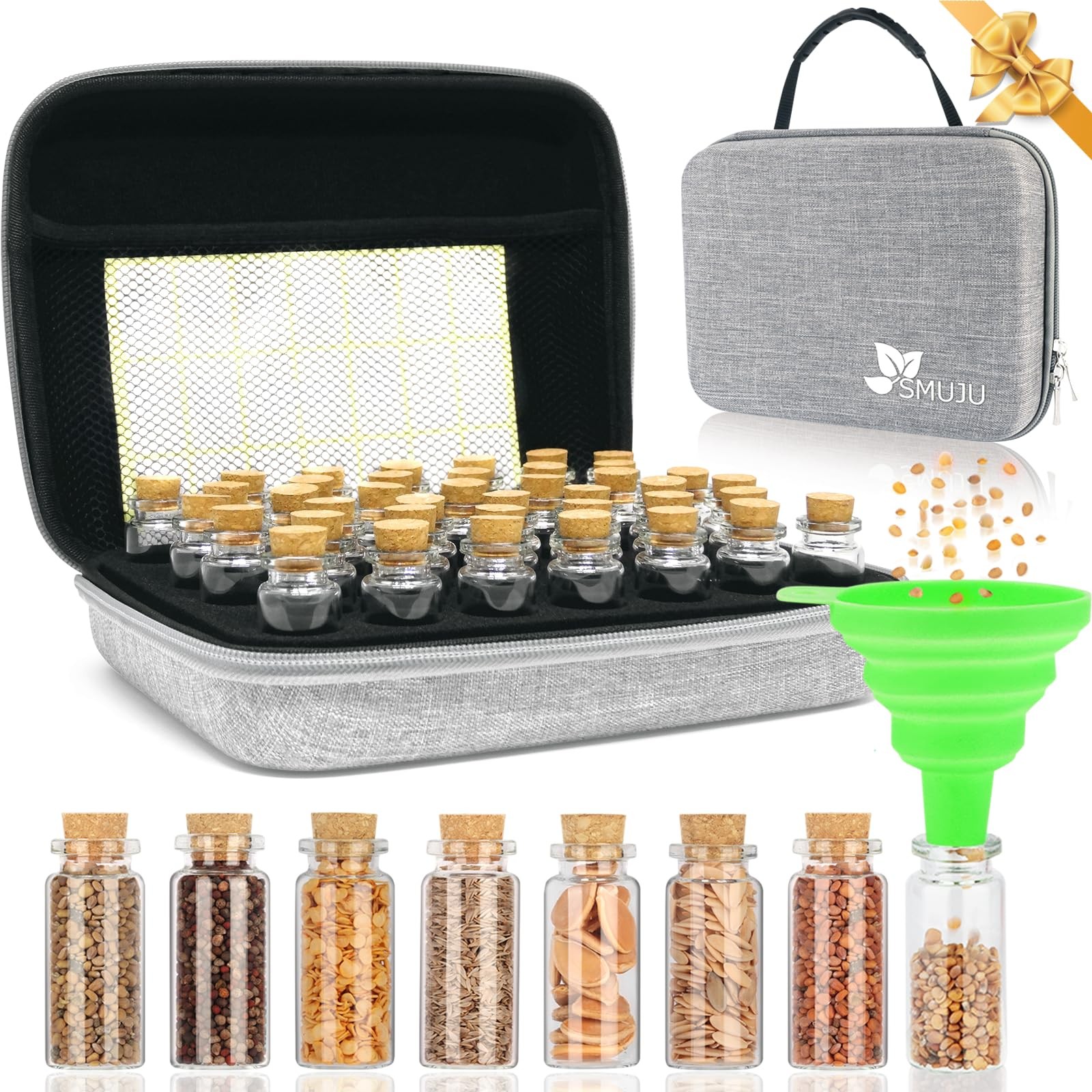 【40 Slots】 Seed Storage Organizer, Sturdy Seed Organizer Storage Box with Dua…