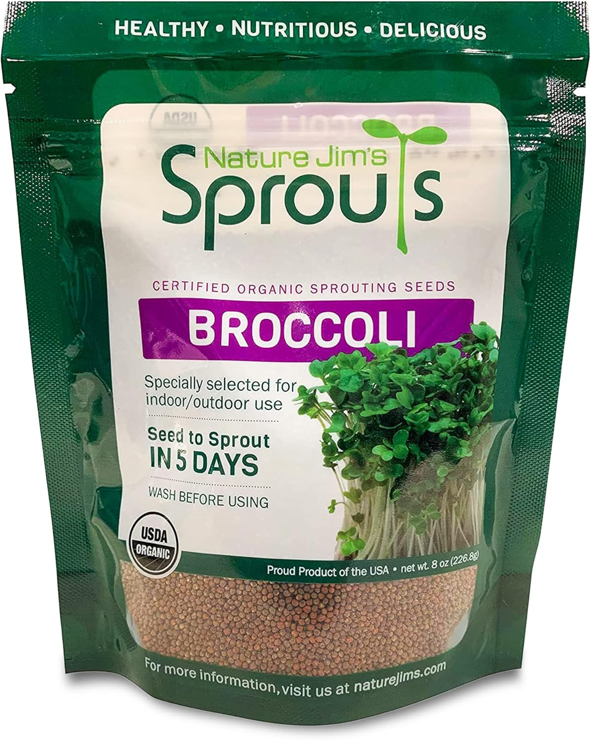 Broccoli Sprout Seeds – Certified Organic for Indoor/Outdoor Use – Rich in Sulfo
