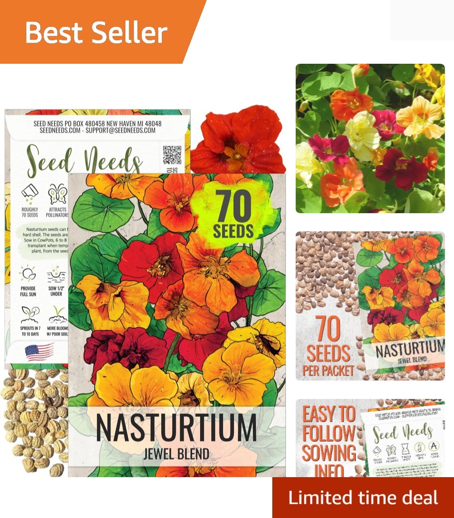 Nasturtium Seeds for Planting Jewel Blend – Heirloom Untreated & Open Pollina…