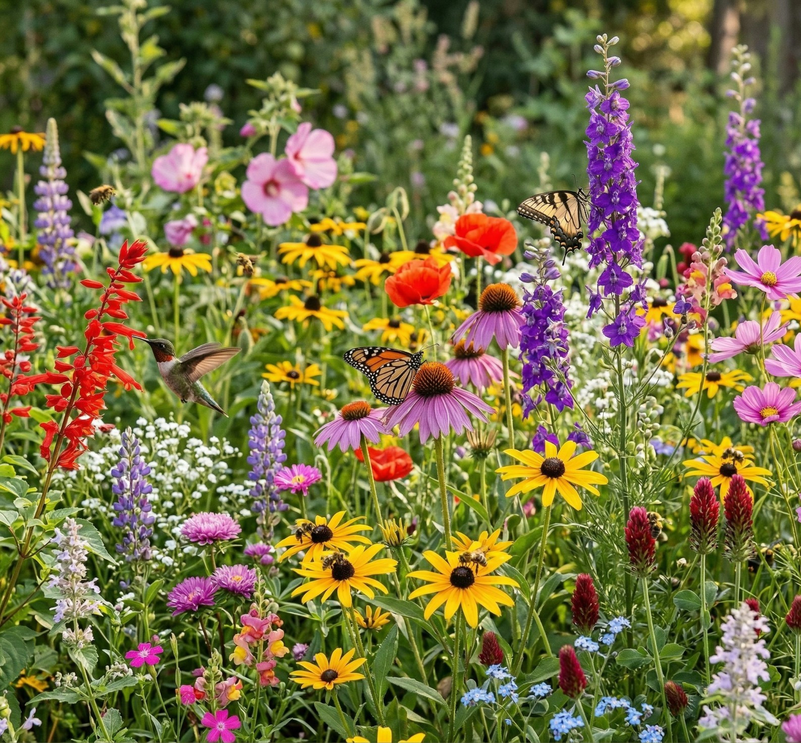 Landscaper’s Pack BUTTERFLY & HUMMINGBIRD Mix Pollinator Garden 5000+ Seeds!
