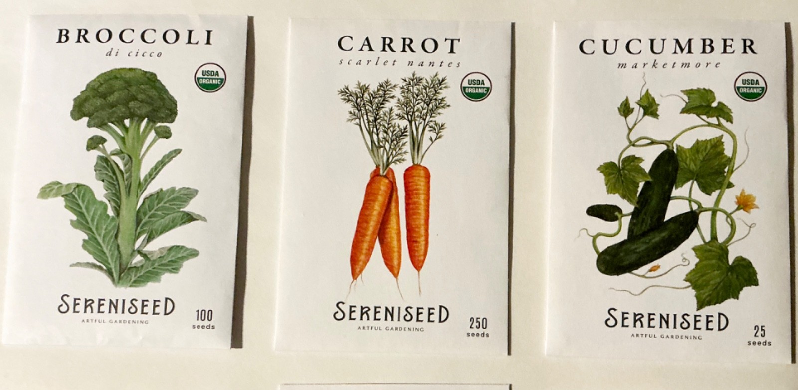 Sereniseed Certified Organic Vegetable Seeds 10-Pack Non GMO Open Pollinated