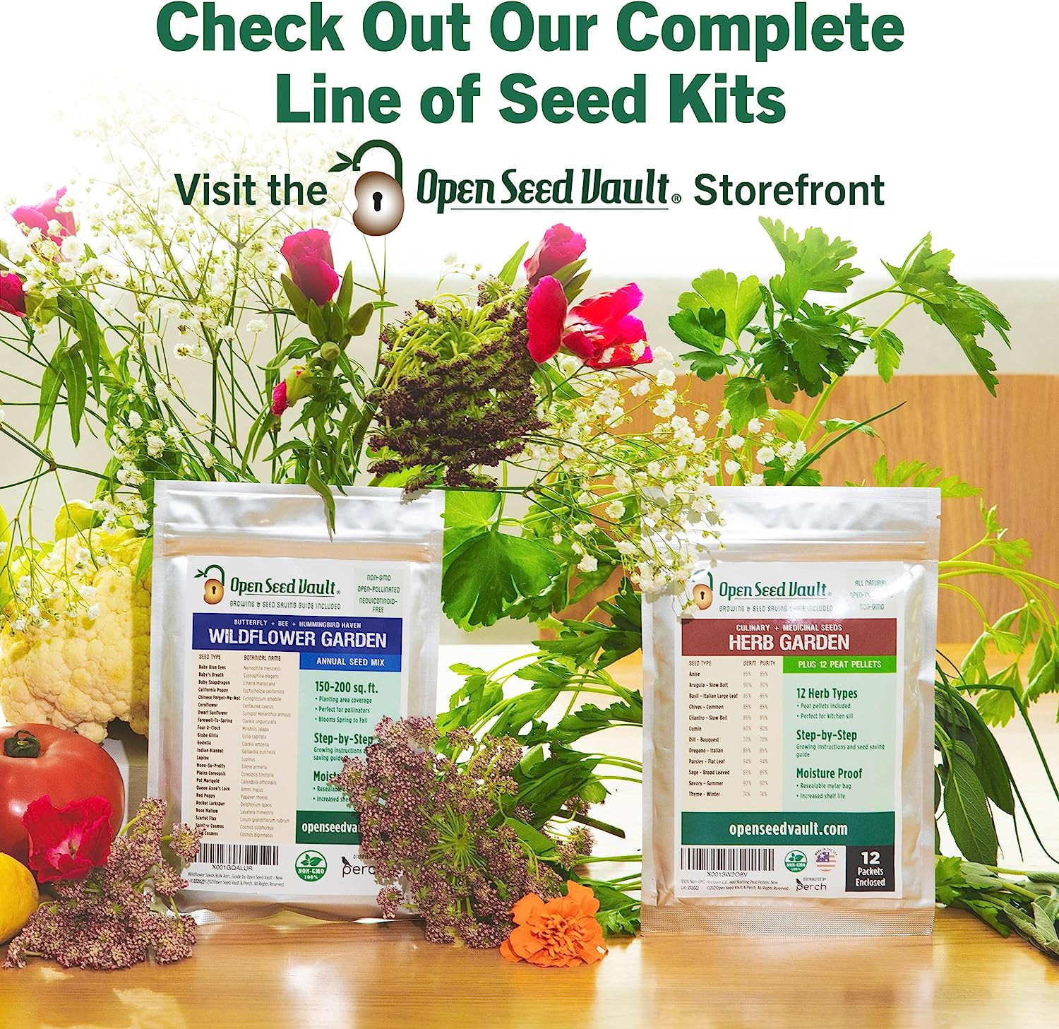 15,000 Heirloom Seeds Vault | Non-GMO Survival Seeds for Indoor & Outdoor Garden
