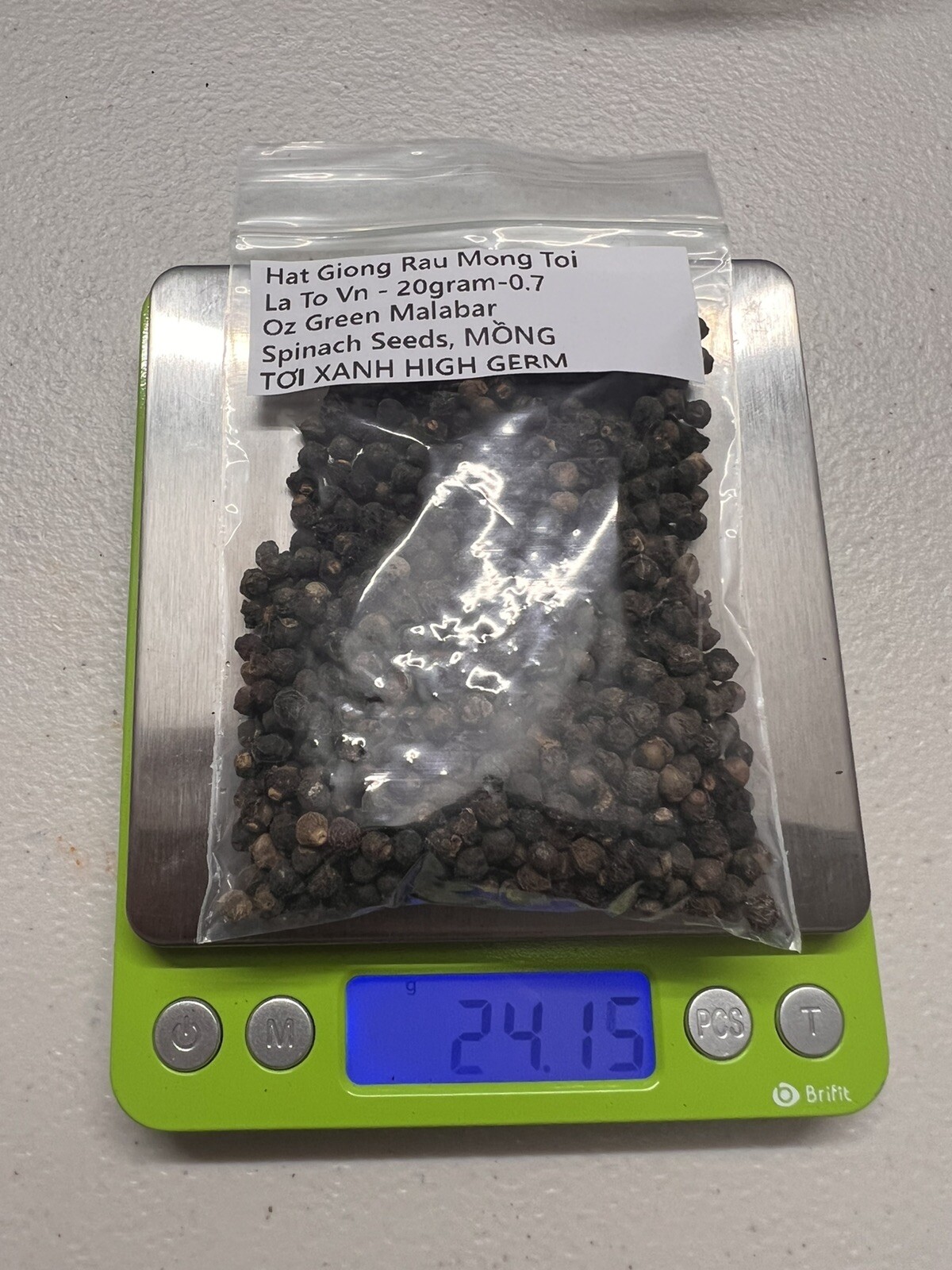 Green Malabar Spinach Seeds Hat Giong Rau Mong Toi Xanh Mồng Tơi 20g