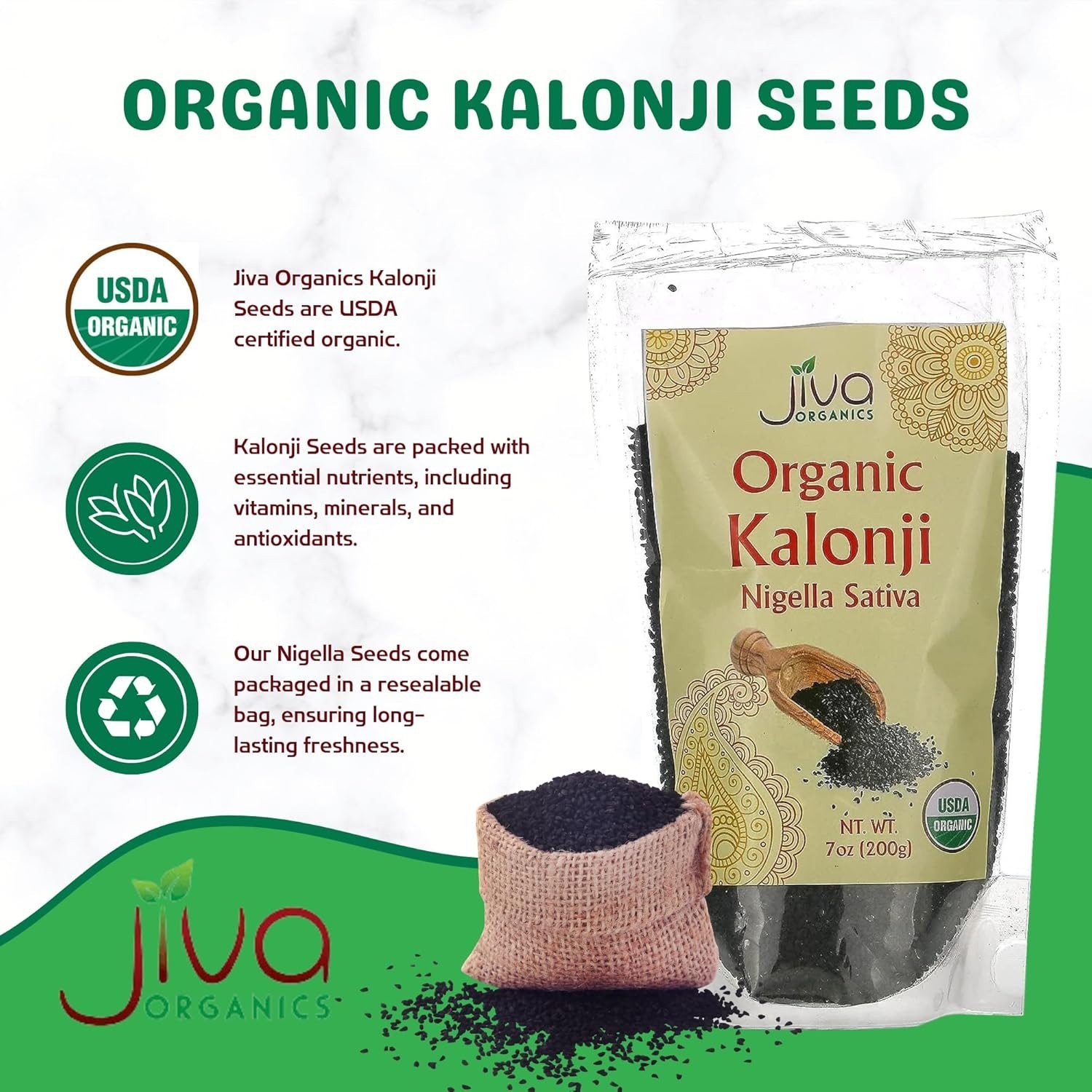 Nigella Seeds 7 Ounce Bag – Whole Black Seed, Kalonji, Nigella Sativa
