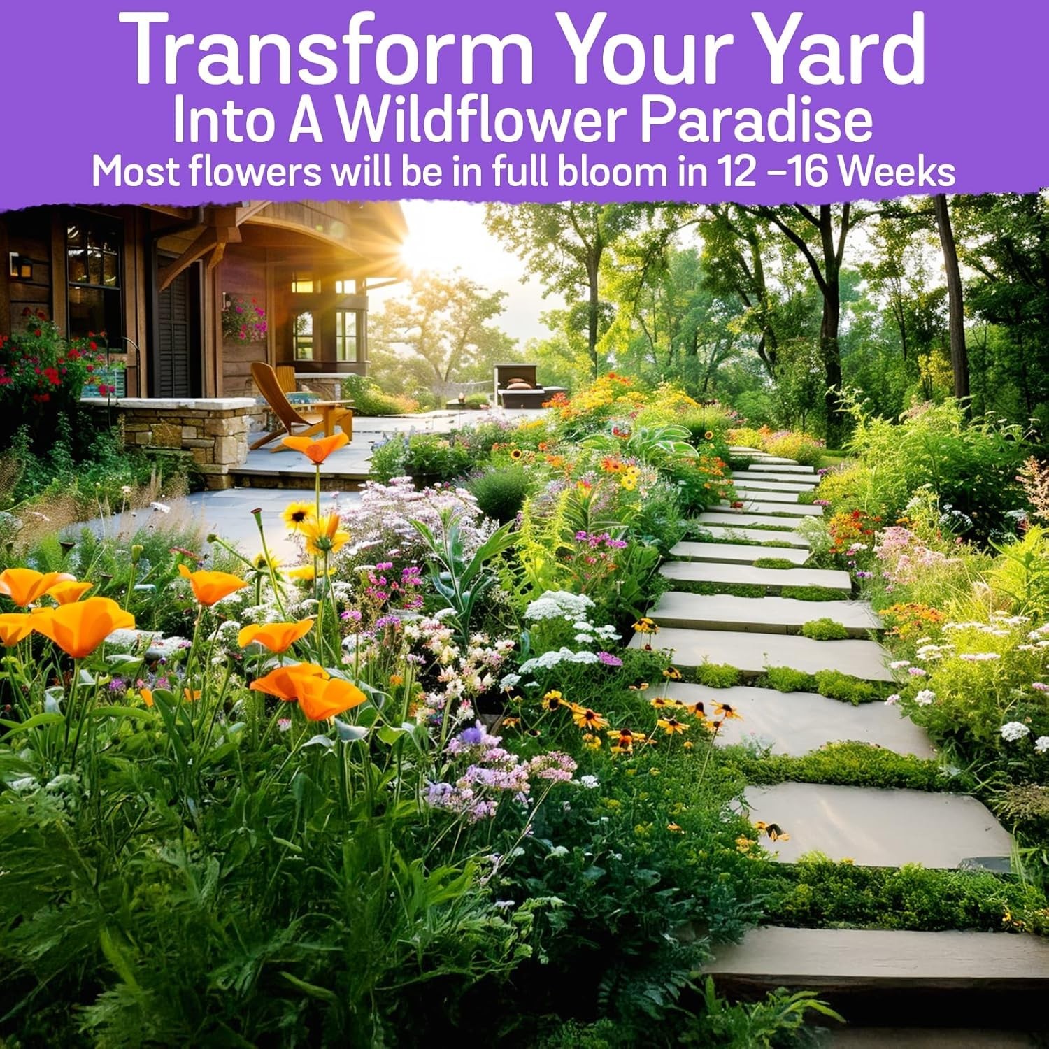 Attract Pollinators with 340,000 Non-GMO Wildflower Seeds – 35 Flower Varieties
