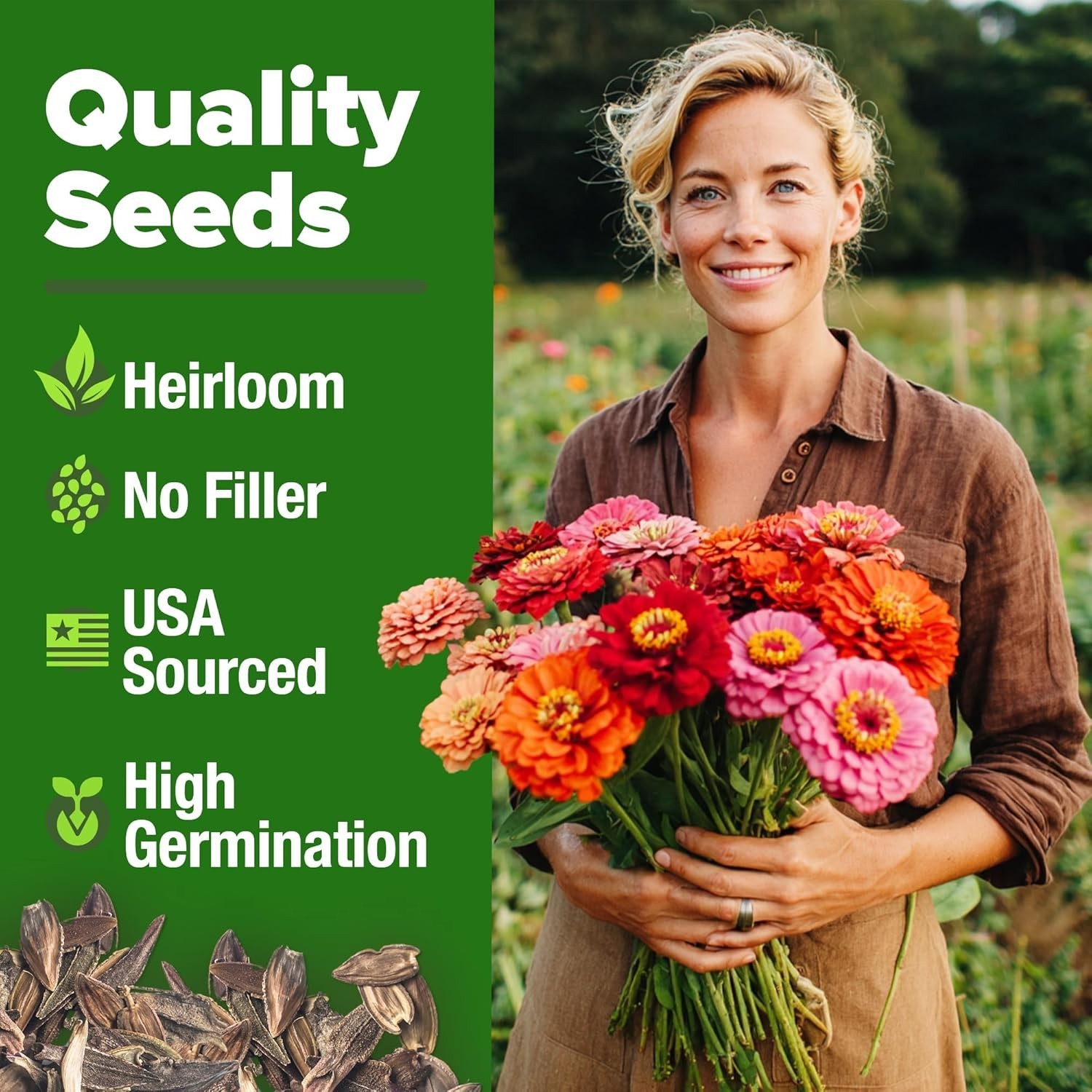 Vibrant Zinnia Dahlia Seeds (524 Count) | Effortless Blooms for Any Gardener