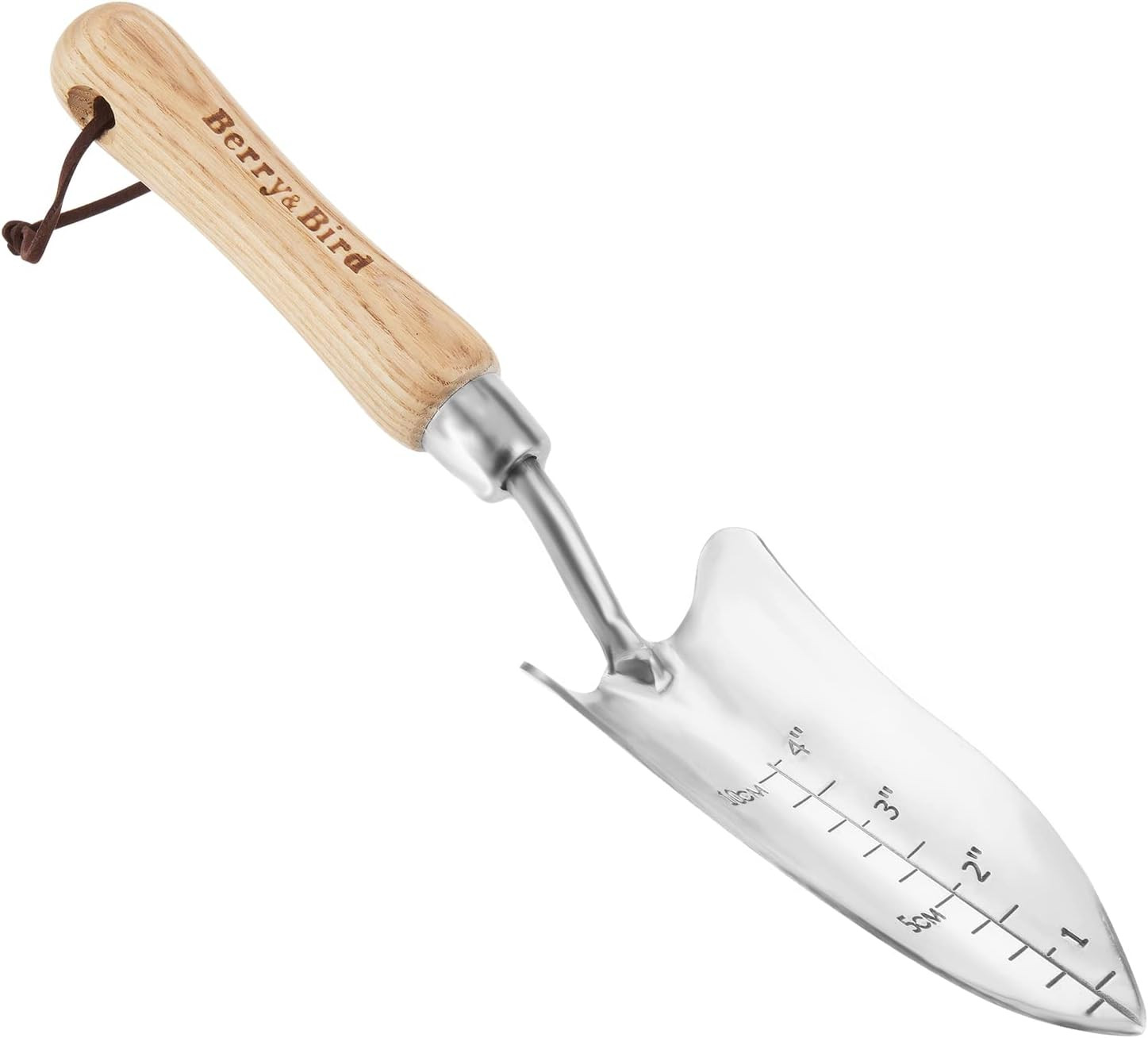 Garden Loose Soil Scoop, Stainless Steel Hand Shovel Spade with Wood Handle Mult