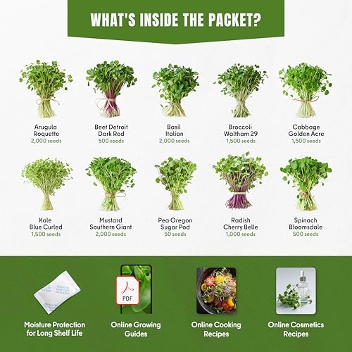 SproutMe Microgreens & Sprouting Seeds Variety 10 Microgreens & Sprouting Seeds