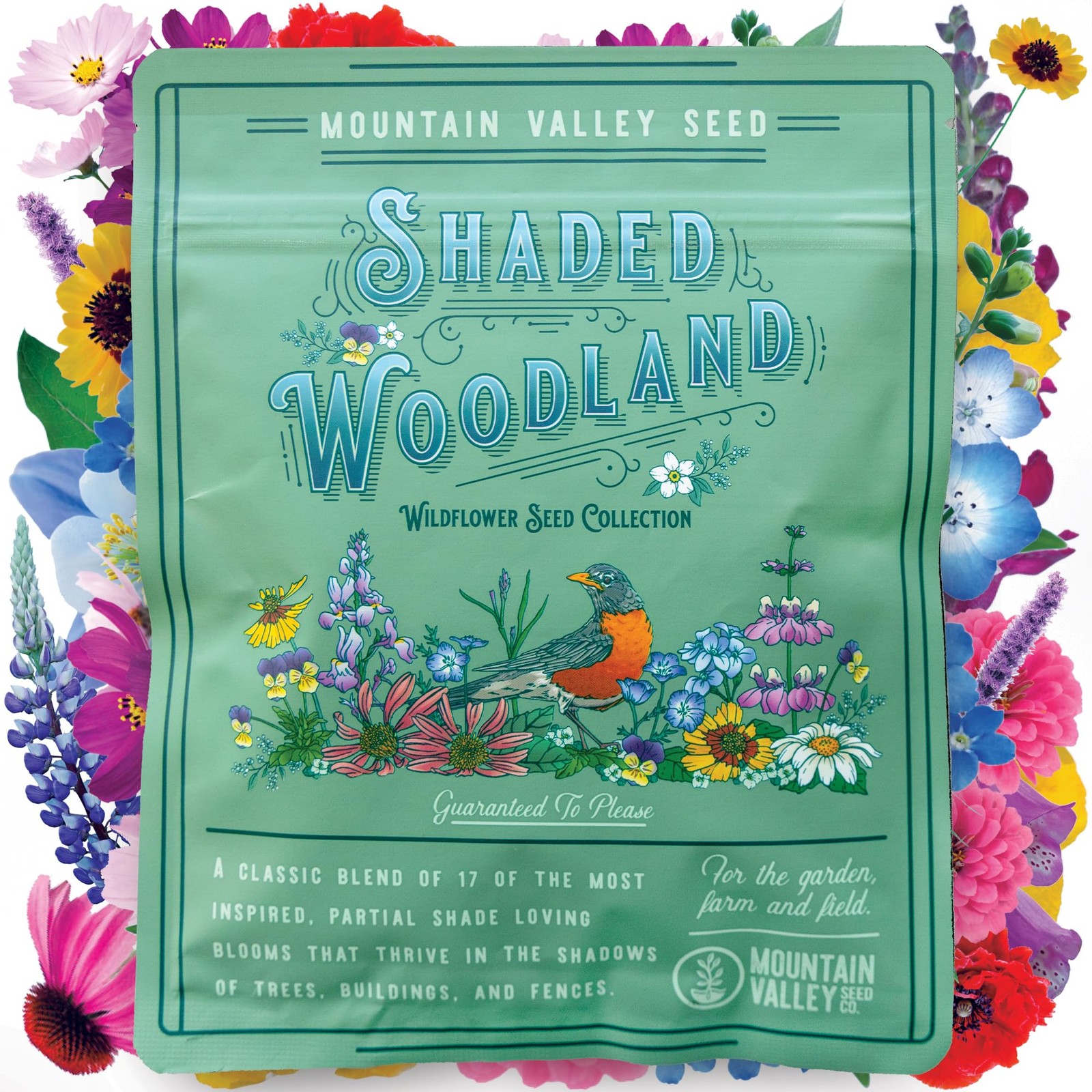 Bulk Wildflower Seeds Mix, 80,000+ Non-GMO Annual & Perennial for Shade
