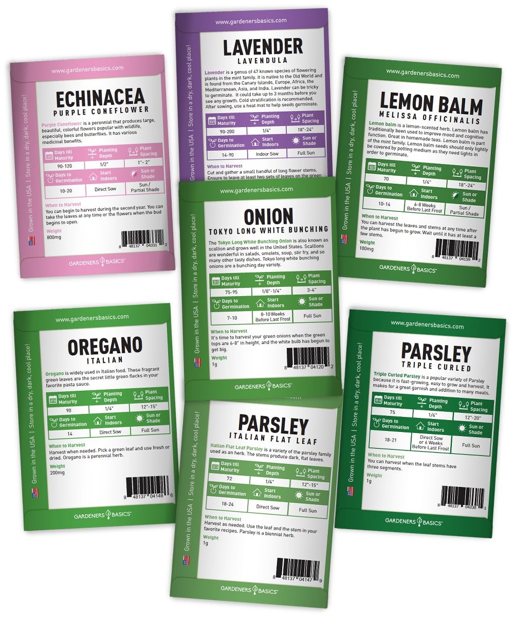 35 Medicinal Herb Seeds Variety Pack – Heirloom NonGMO Healing & Culinary Her…