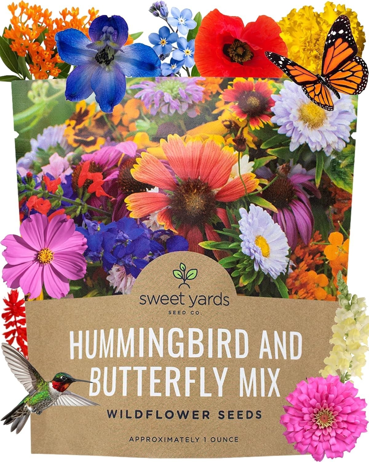 1 Ounce Wildflower Seed Packet with 7500+ Seeds – Garden Wildlife Haven