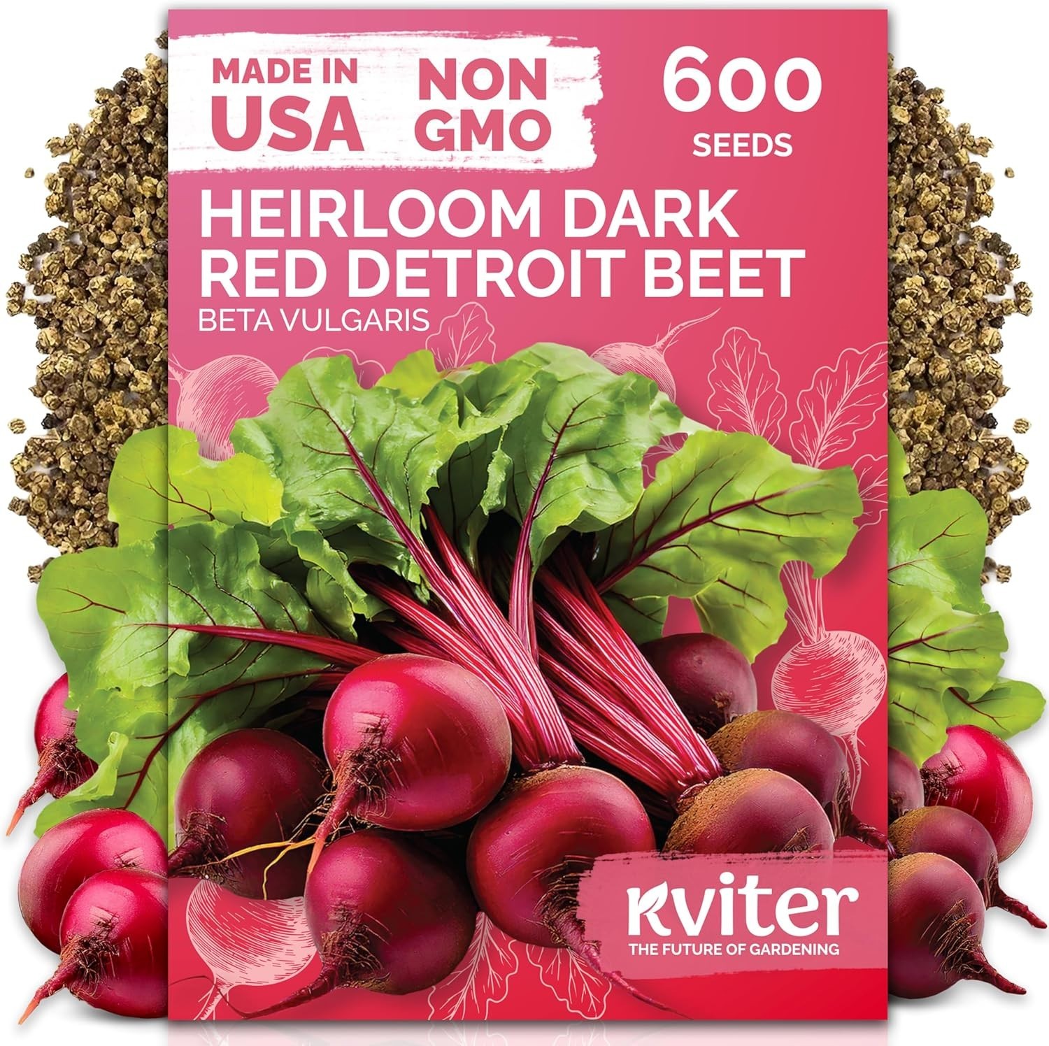 Non-GMO Detroit Dark Red Beet Seeds – 2-3″ Tender Beets with High Germination
