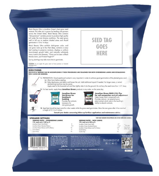 Jonathan Green (#10322) Black Beauty Ultra Grass Seed, 7lb bag
