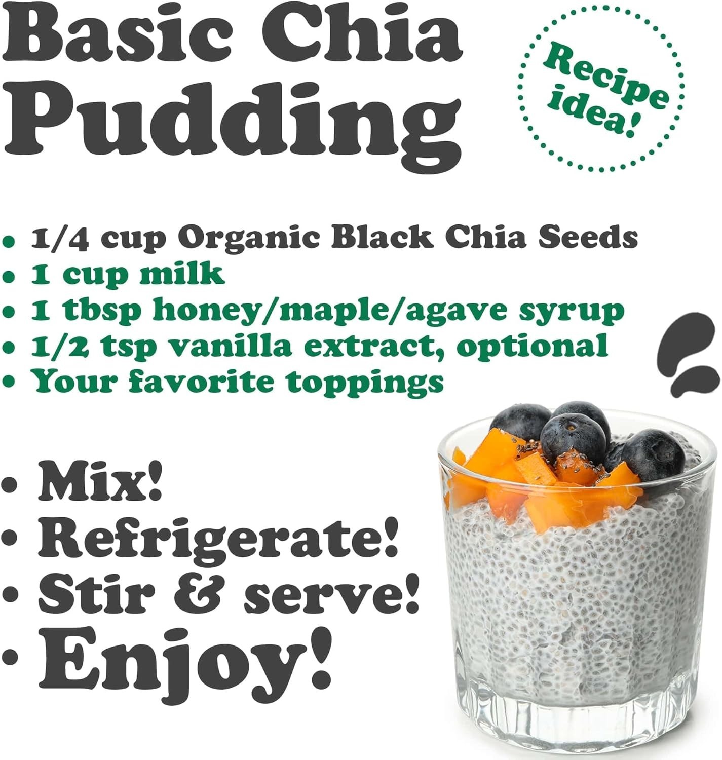 Organic Black Chia Seeds, 2 Pounds – Nutritious Superfood for All Recipes
