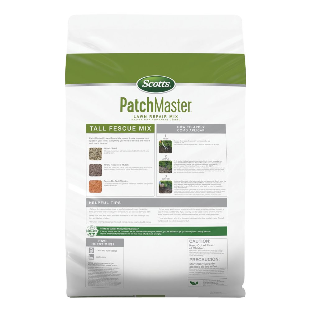 Scotts Patchmaster Grass Seed Lawn Repair Mix Tall Fescue Mix, 10 Lbs.
