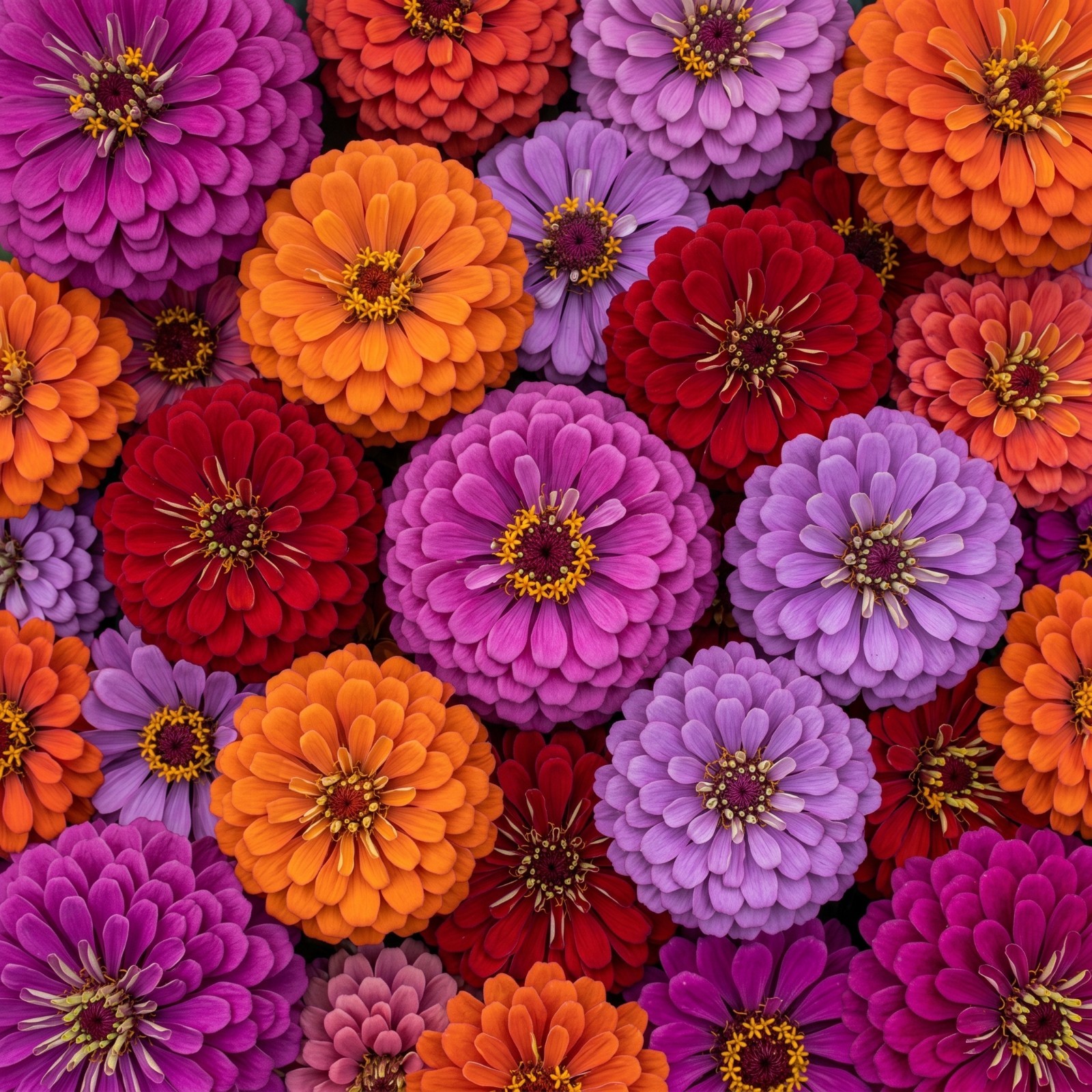 Zinnia GIGANTICA PURPLE DREAM Moody Romantic Huge Double Blooms Bouquet 50 Seeds