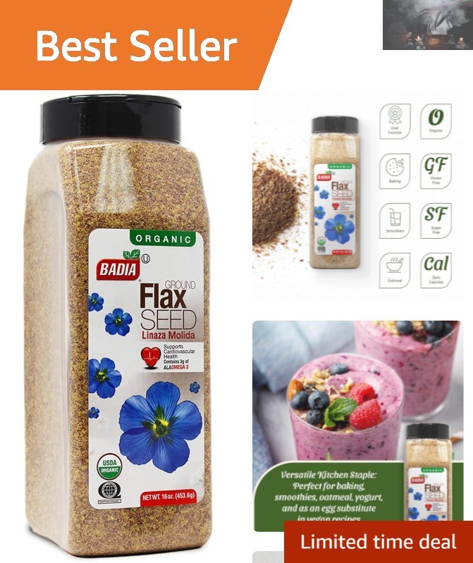 High Fiber Organic Flax Seed 16 oz – Resealable for Maximum Freshness & Flavor