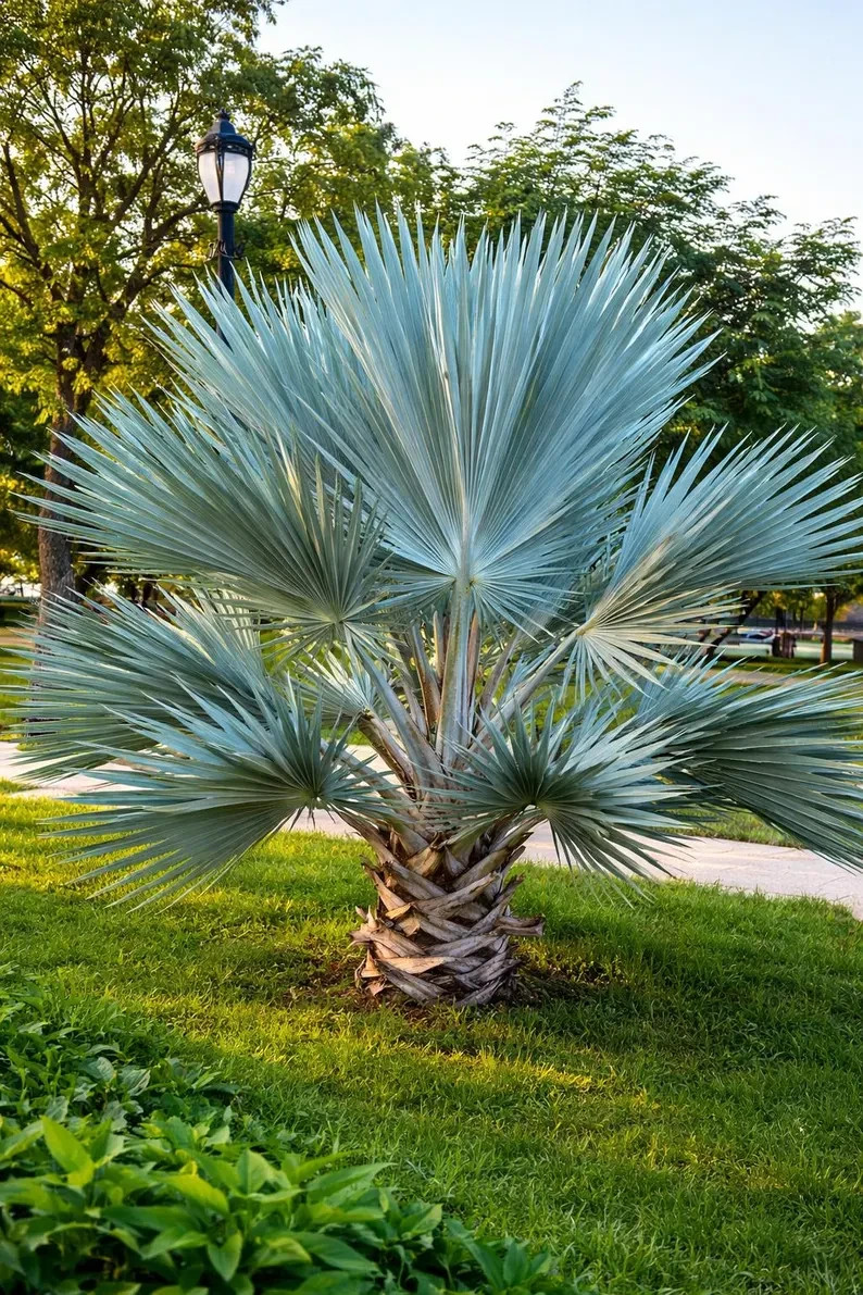 5 Mexican Blue Hesper Fan Palm Tree Seeds Grey Goddess Tropical Cold Hardy!
