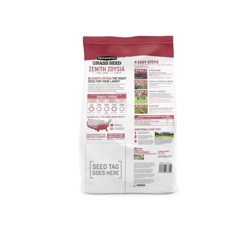 [FASH SALE] Pennington Zenith Zoysia Grass Seed 5 lb Bag for Lawns New