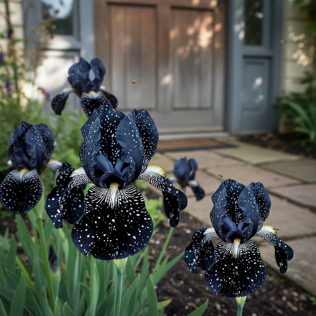 50 Black Iris Flower Seeds – Rare Speckled Night Blooms for Gardens