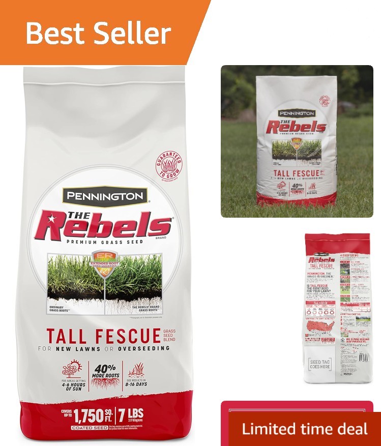 The Rebels Tall Fescue Grass Seed Mix, 7 lb – Drought Resistant for Strong Roots