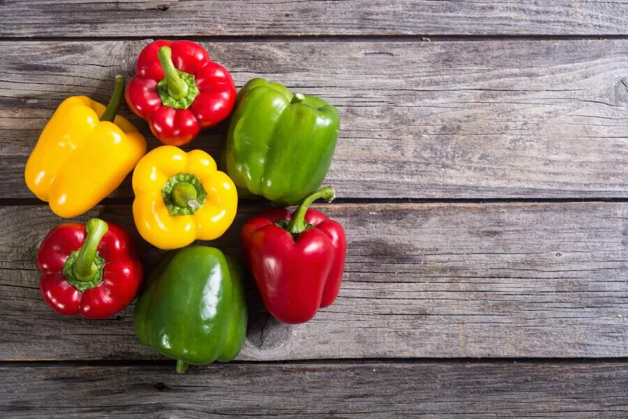 225 MIX COLOR GIANT SWEET BELL PEPPER SEEDS 4″ WIDE ORGANIC GROWN SOLID FLESH