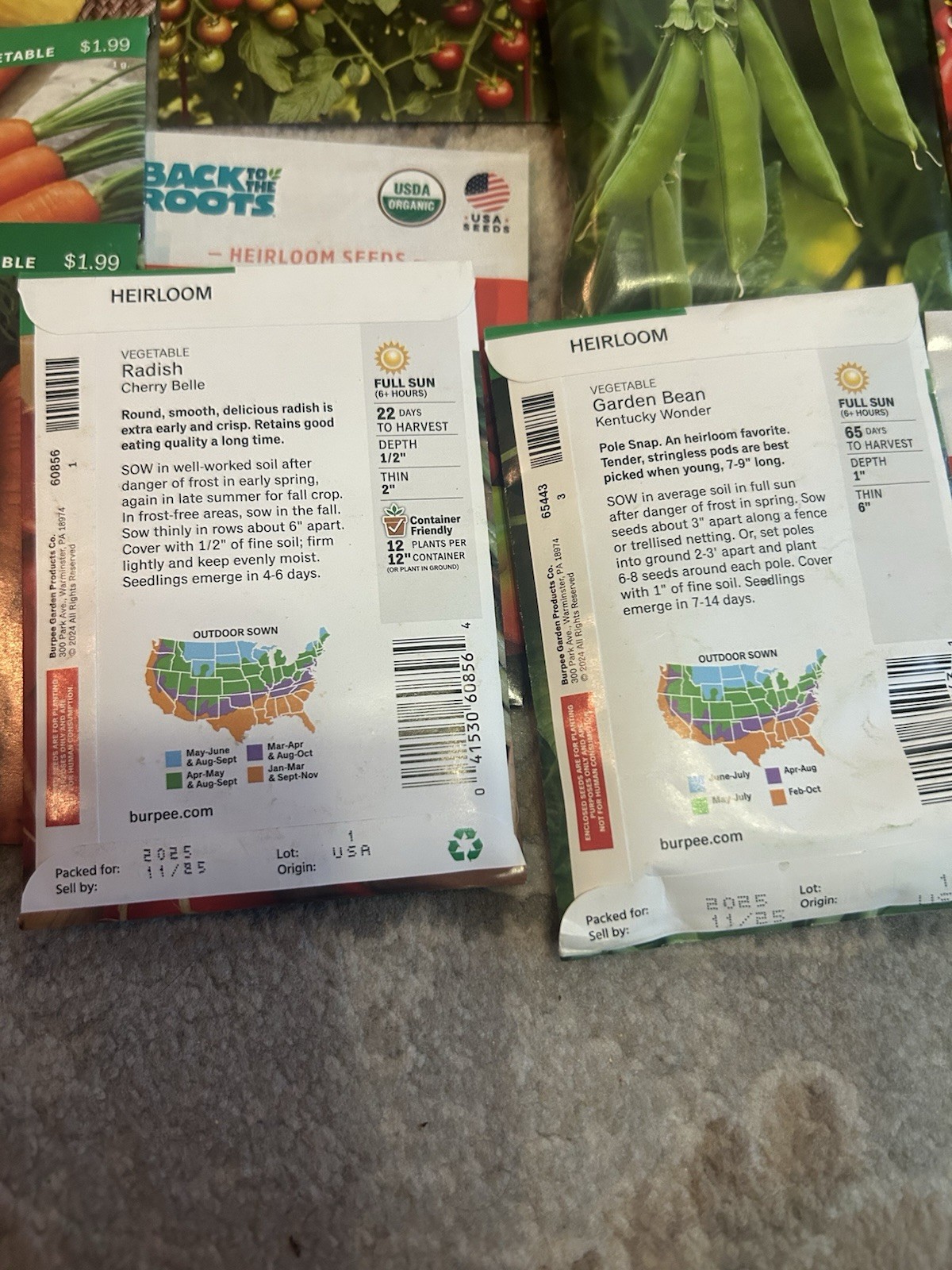 Lot B seeds Vegetable, flowers And Herb Seed Packets Packs 2025 mix gardening.