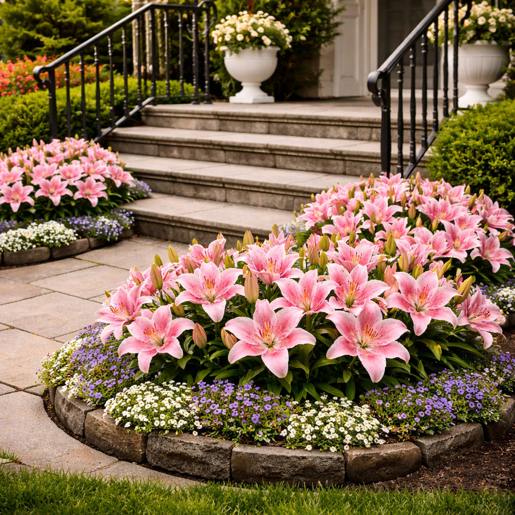 Sorbonne Oriental Lily Bulbs for Planting – Fragrant Pink & White (10 Bulbs)