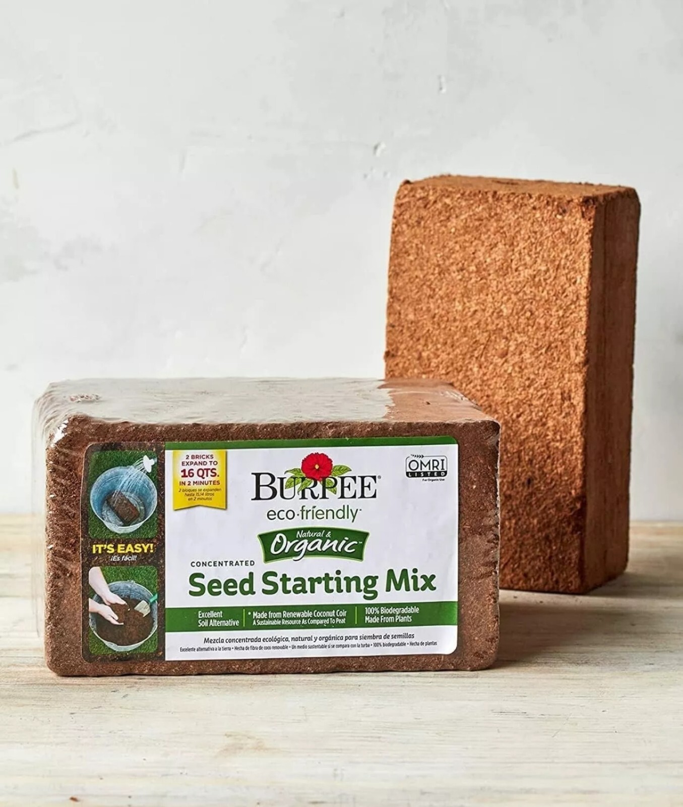 Versatile Organic Seed Starting Coconut Coir Mix – 100% Biodegradable & 16 Quart