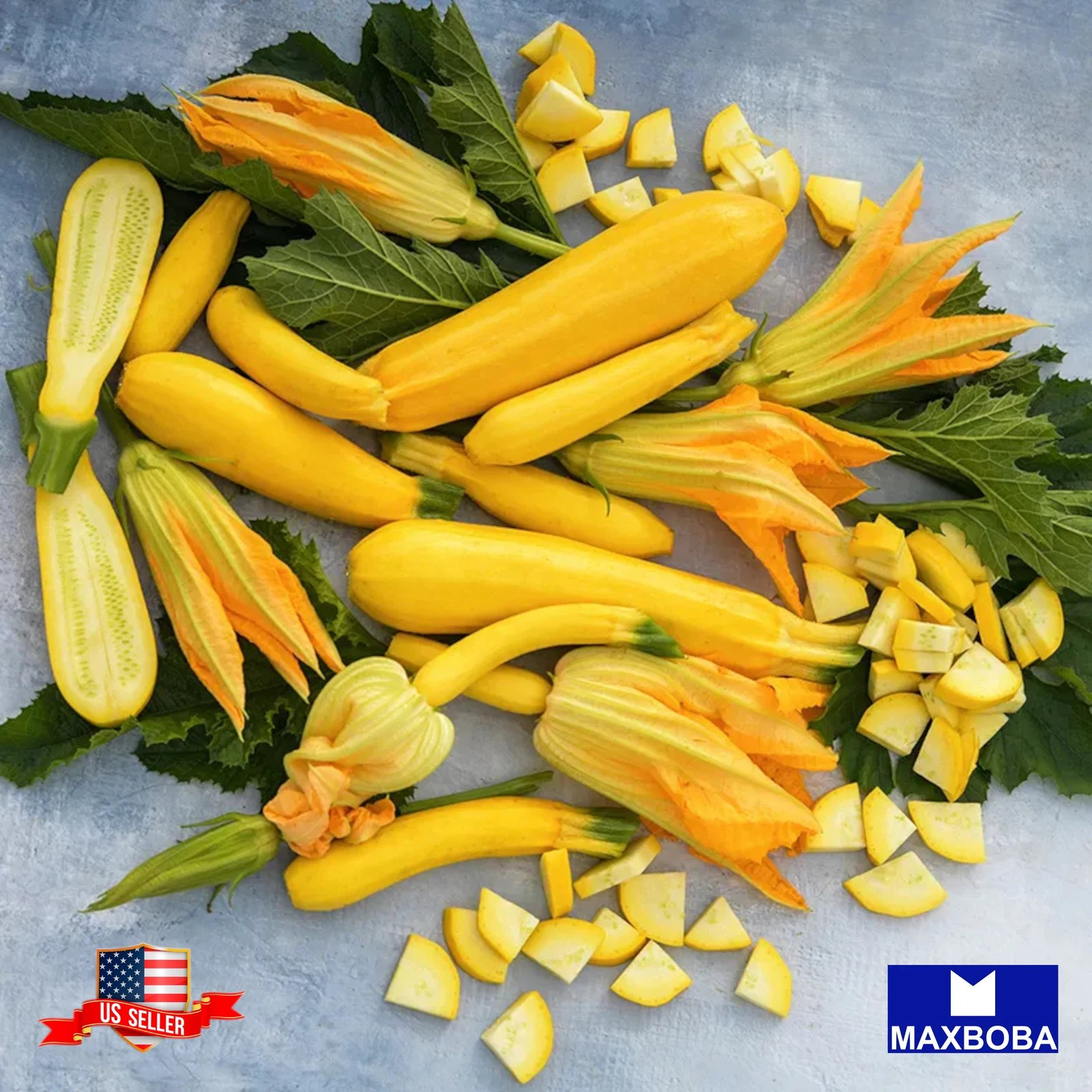 50+ GOLDEN ZUCCHINI SEEDS — SUMMER — HEIRLOOM — ORGANIC — NON GMO —- FRESH