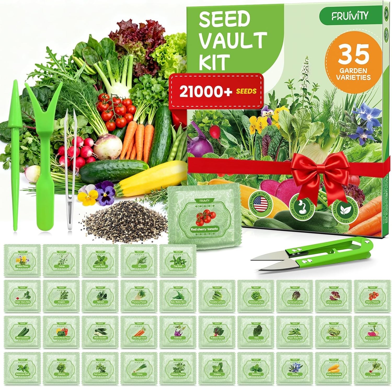 35 Heirloom Seeds Variety Pack – 21000+ Non-Gmo Seeds for Planting Vegetables an