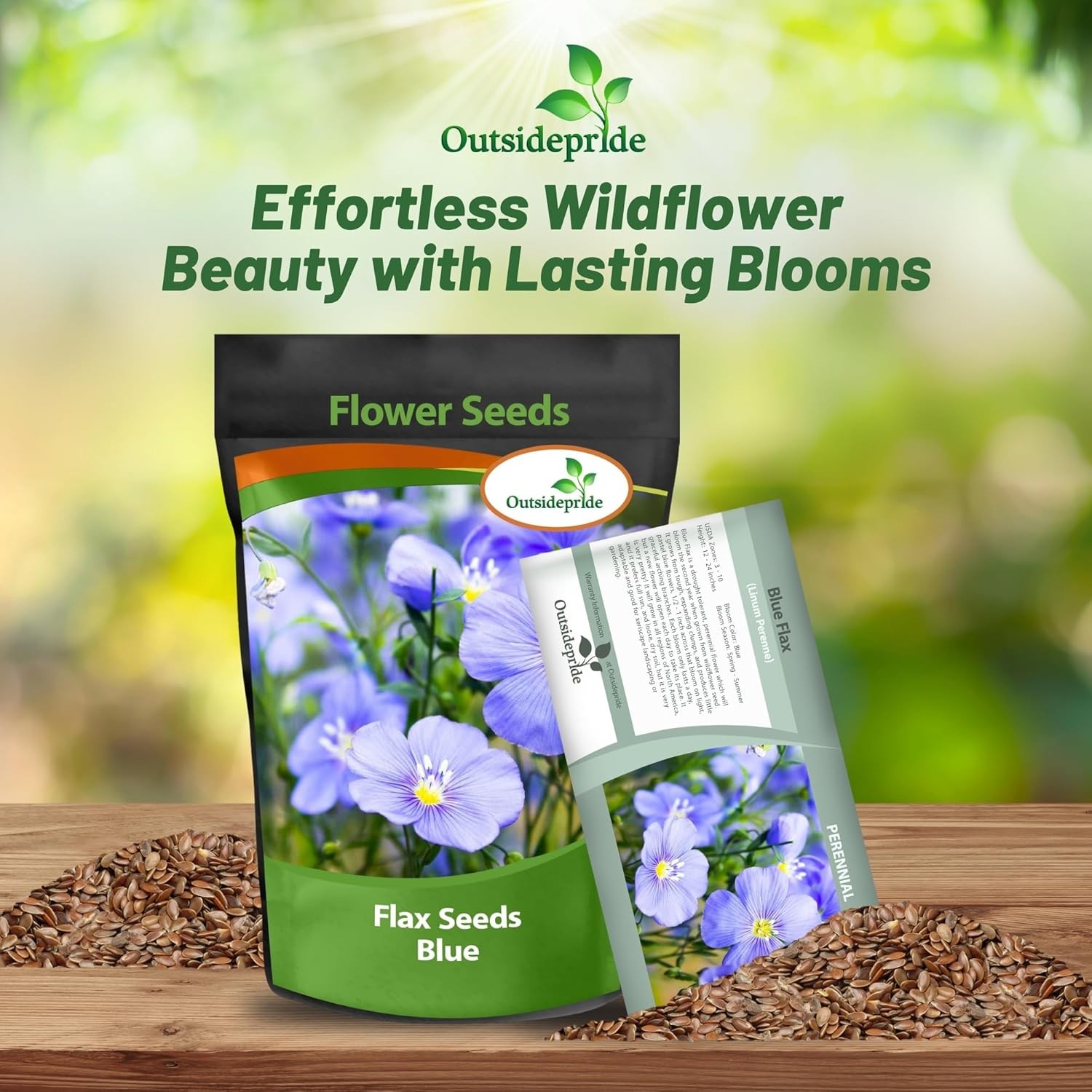 1 LB Blue Flax Wildflower Seeds For Planting Outdoors | Linum Perenne Seed