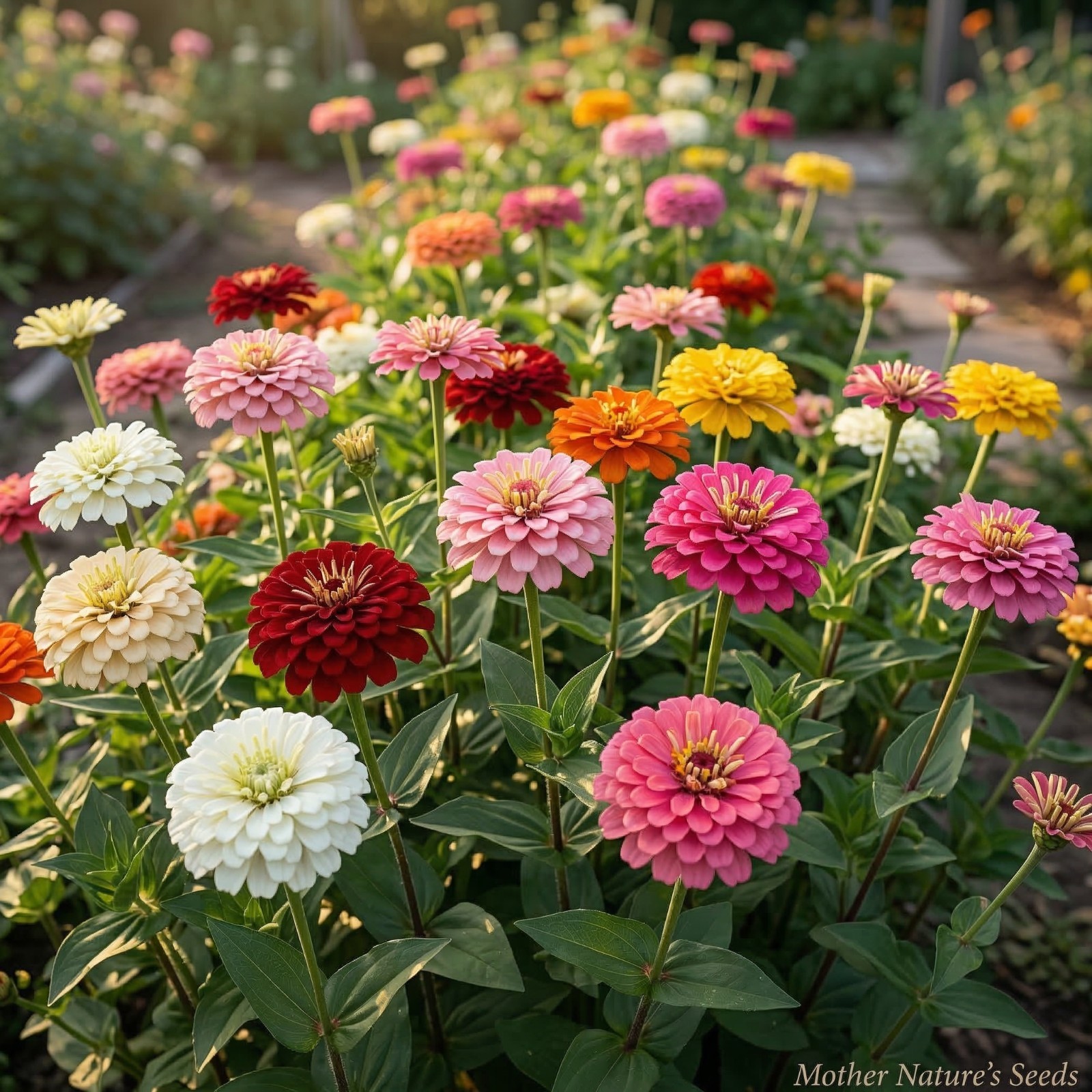 Landscaper’s Pack Zinnia elegans DAHLIA MIX Double Blooms Butterflies 300 Seeds!
