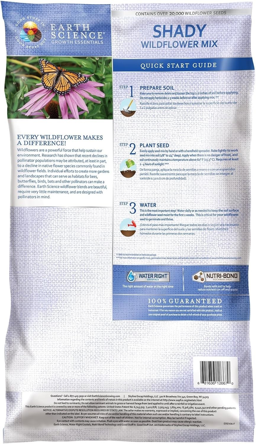 Vibrant Shady Wildflower Mix 6 lb – Eco-Friendly Seeds Safe for Kids & Pets