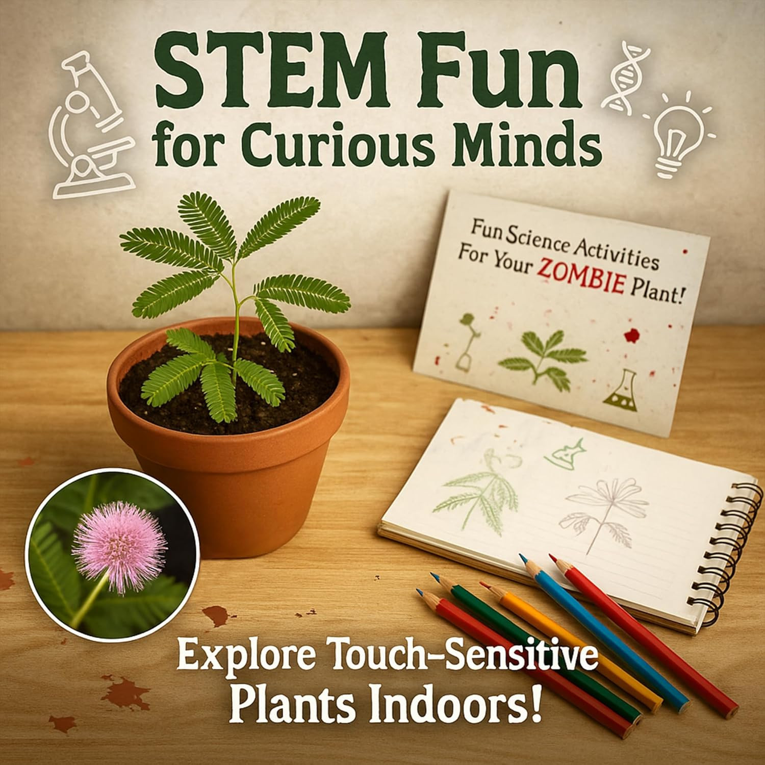 Zombie Plant Seed Packets – Grow a Live Sensitive Plant That Plays Dead When Tou