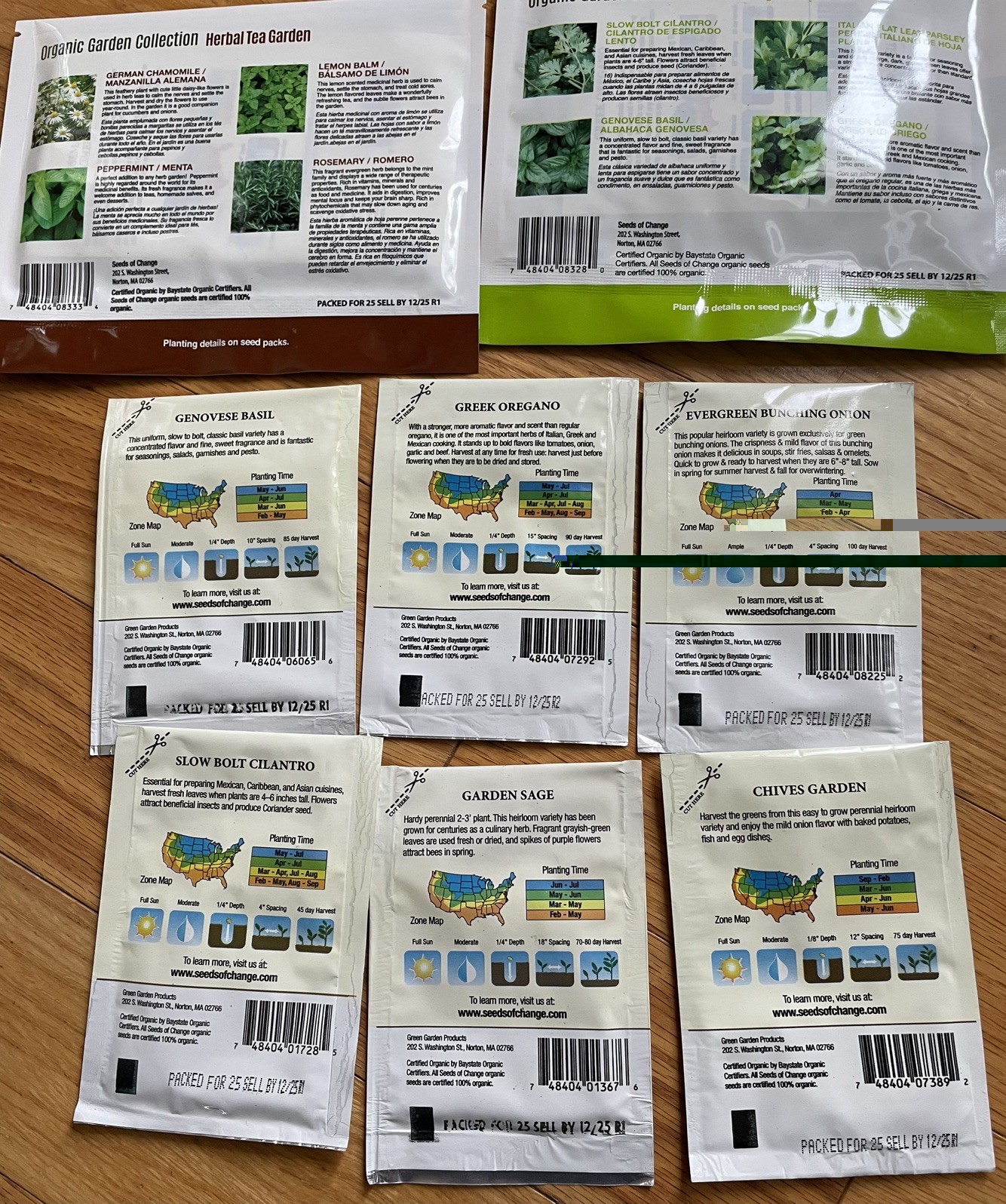 Culinary Herb & Herbal Tea Garden Seeds Variety Pack – 14 Organic Non-GMO