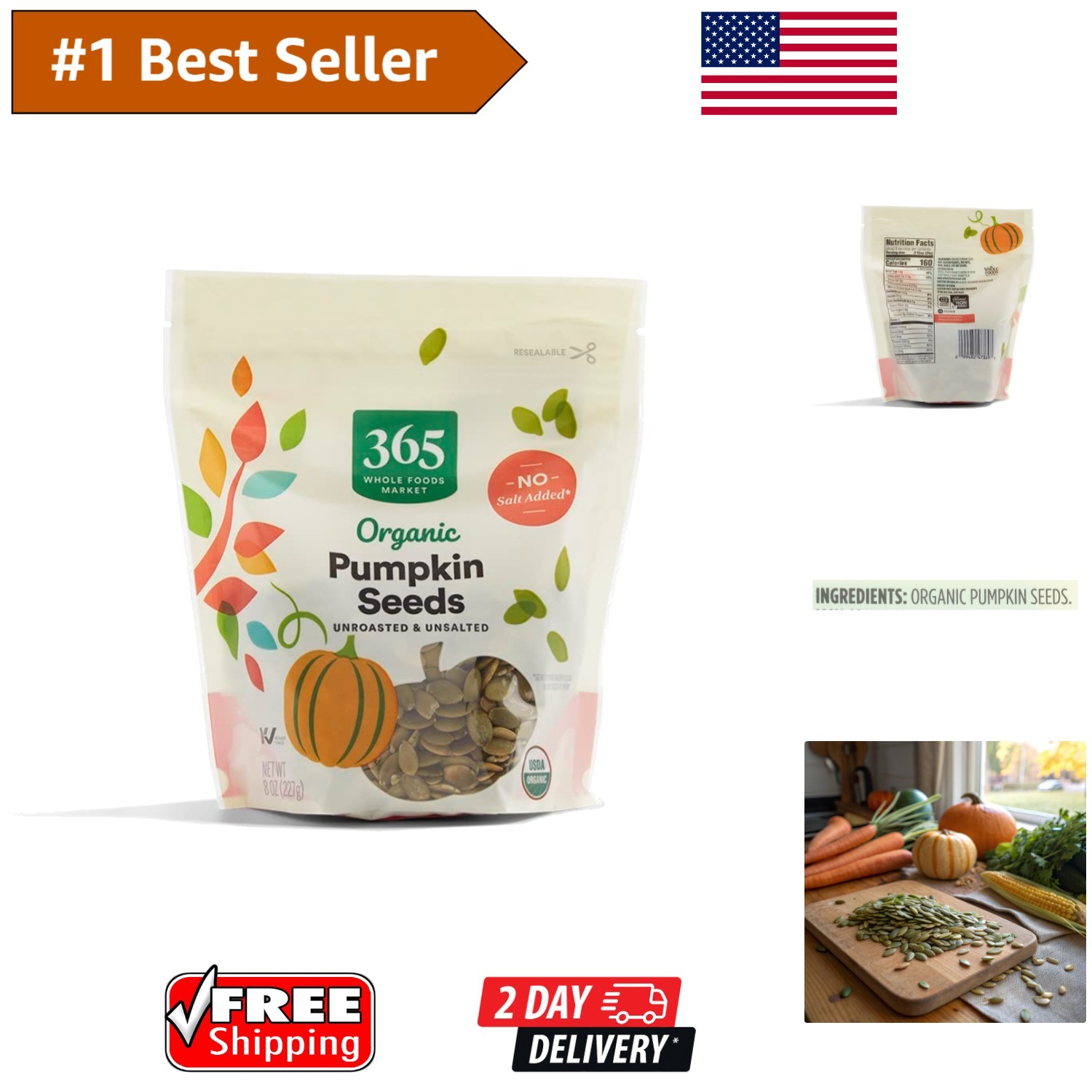 8oz of Raw Organic Pumpkin Seeds – The Nutritious Choice for All Ages