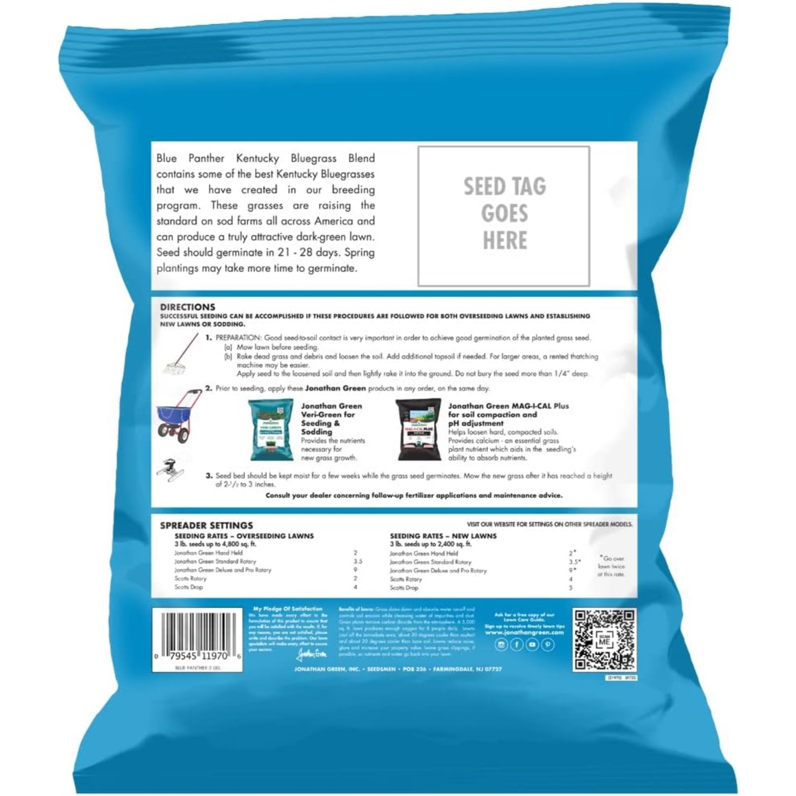 Jonathan Green Blue Panther Kentucky Blue Grass Seed, 3lb (Pack of 2)