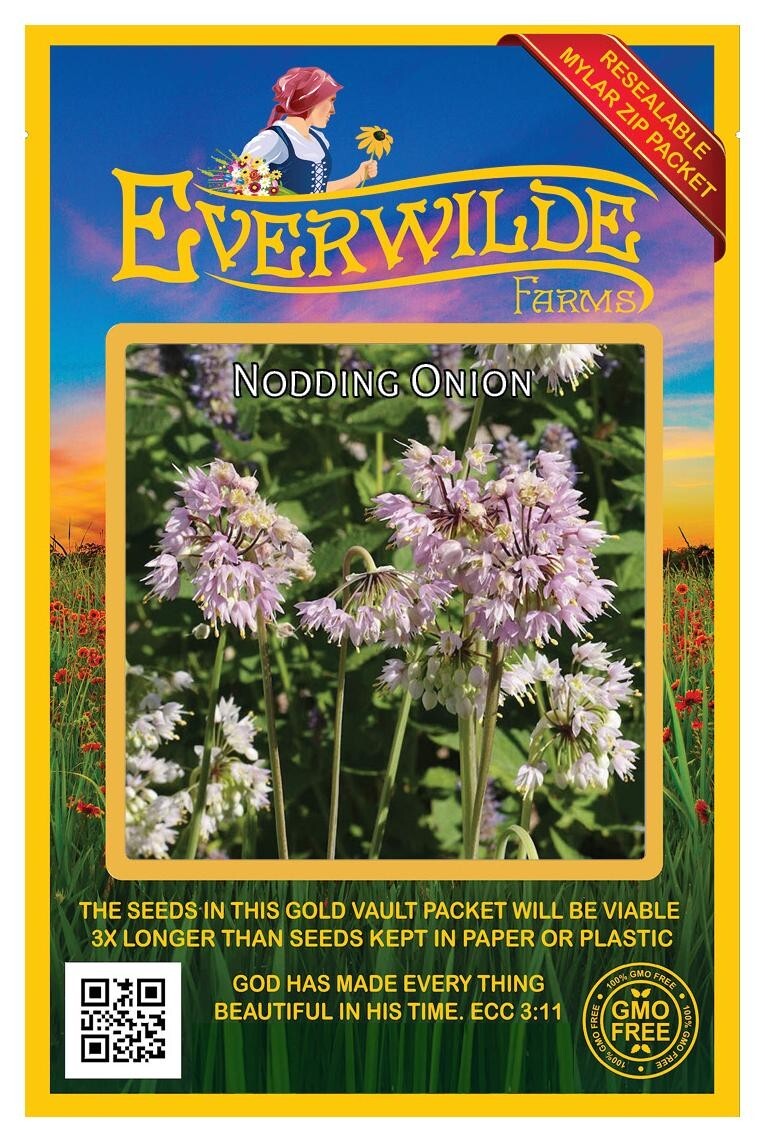 200 Nodding Onion Wildflower Seeds – Everwilde Farms Mylar Seed Packet