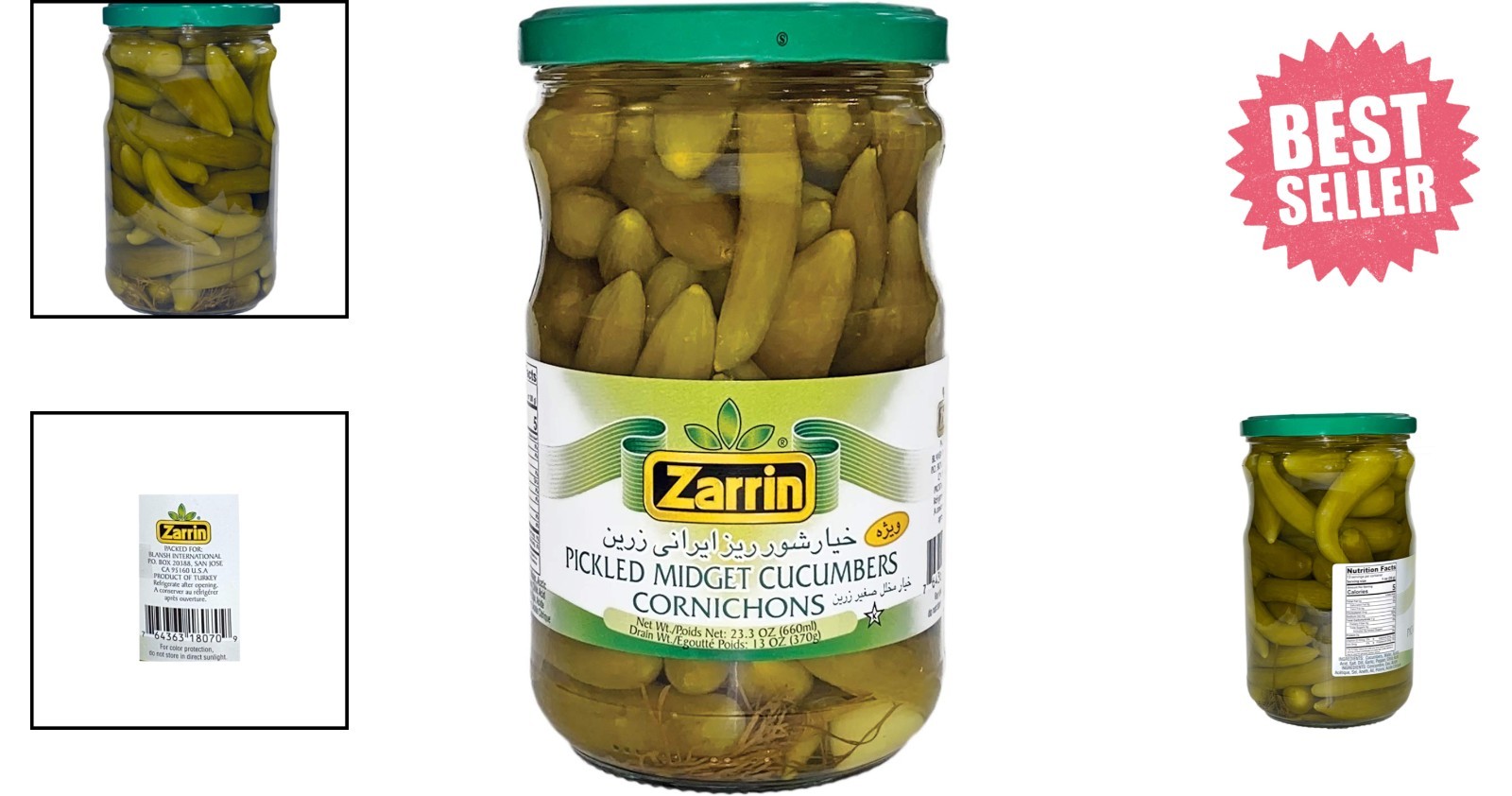 Authentic Turkish Midget Cucumber Pickles – 22.31 oz of Flavorful Delights