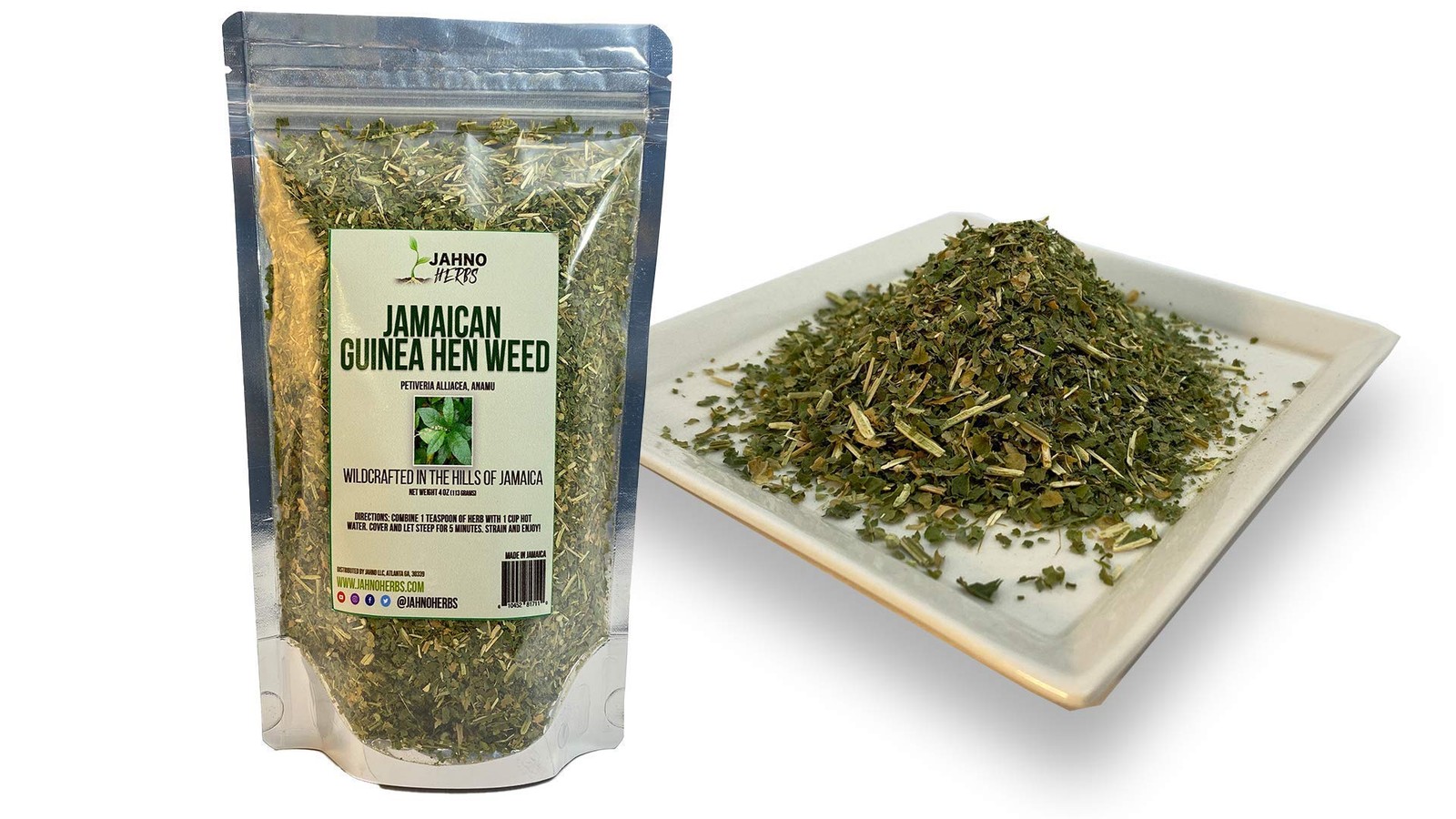 Jamaican Guinea Hen Weed Wildcrafted Anamu Herb, Leaves & Stem for Health