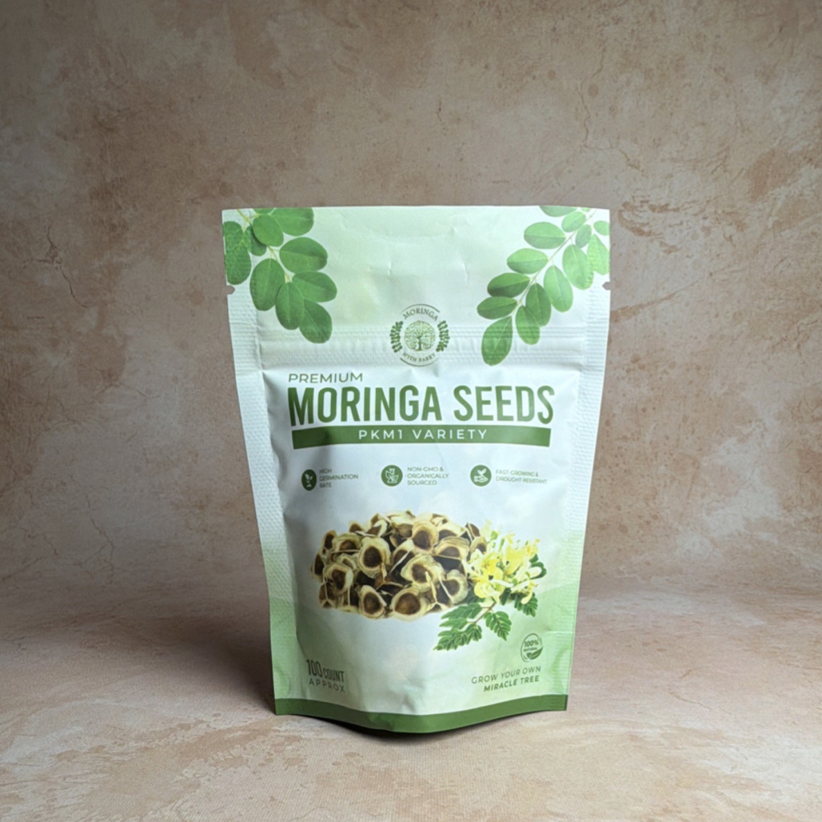 Moringa with Barry PKM1 Variety Edible Fast Growing Drought Resistant Tree Seeds