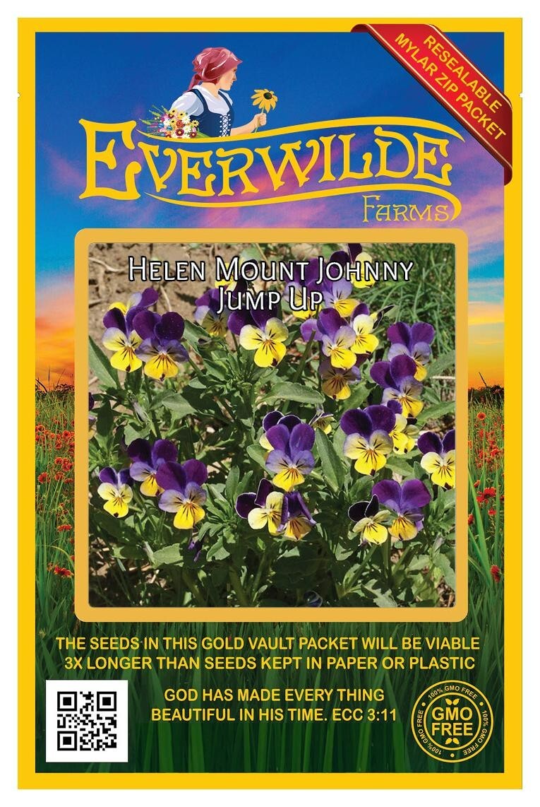 1 Oz Helen Mount Johnny Jump Up Wildflower Seeds – Everwilde Farms Mylar Packet