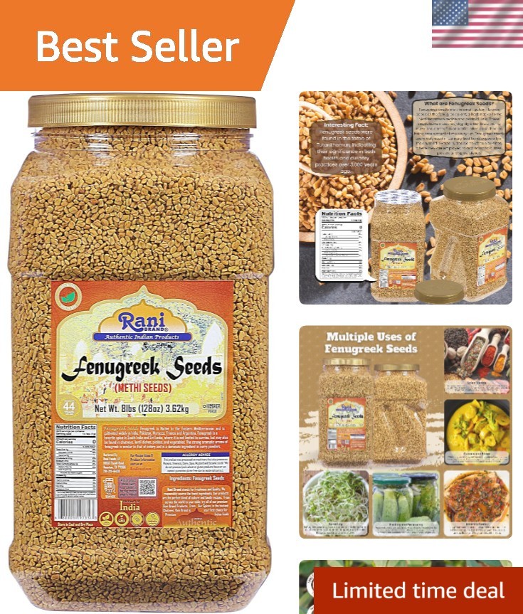 Rani 8lbs Fenugreek Methi Seeds in Bulk – Ideal for Indian Cooking & Wellness