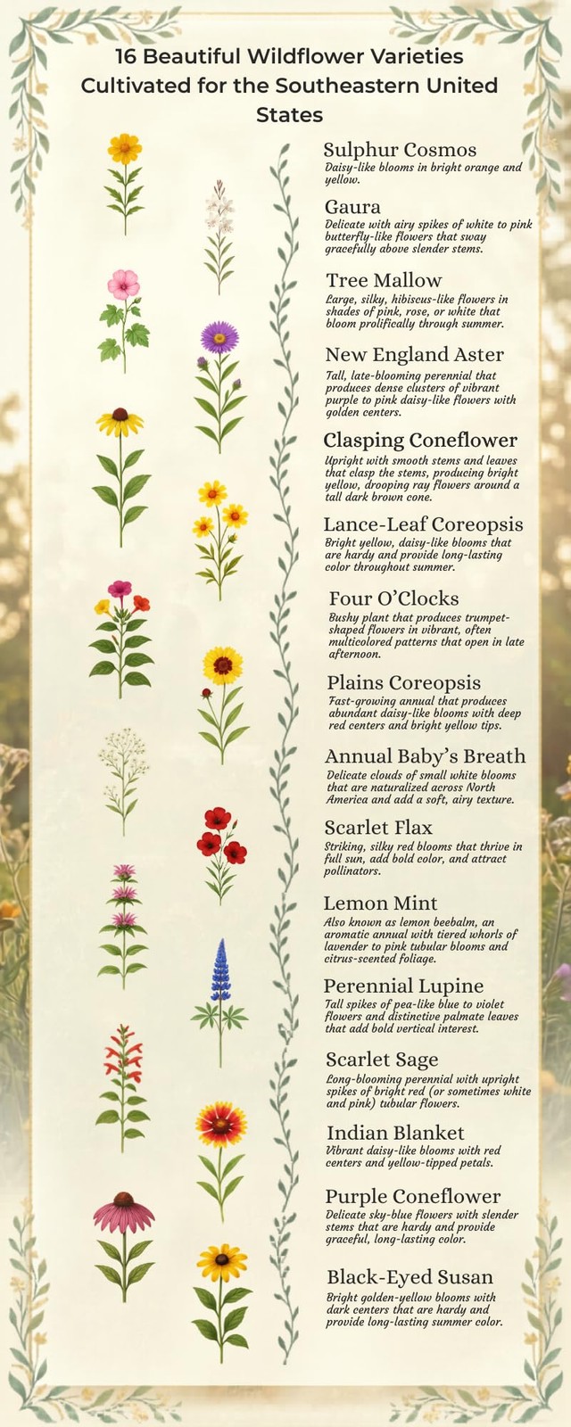Northern Florida Bulk Perennial Wildflower Mix 1lb Covers 2,000sq-ft – Attrac…