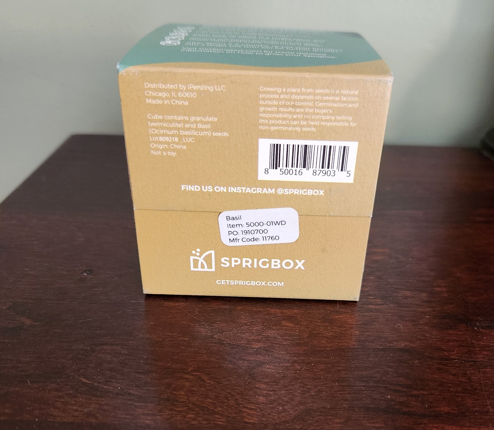 Branded Sprigbox Basil Sprigbox Complete Basil Grow Kit